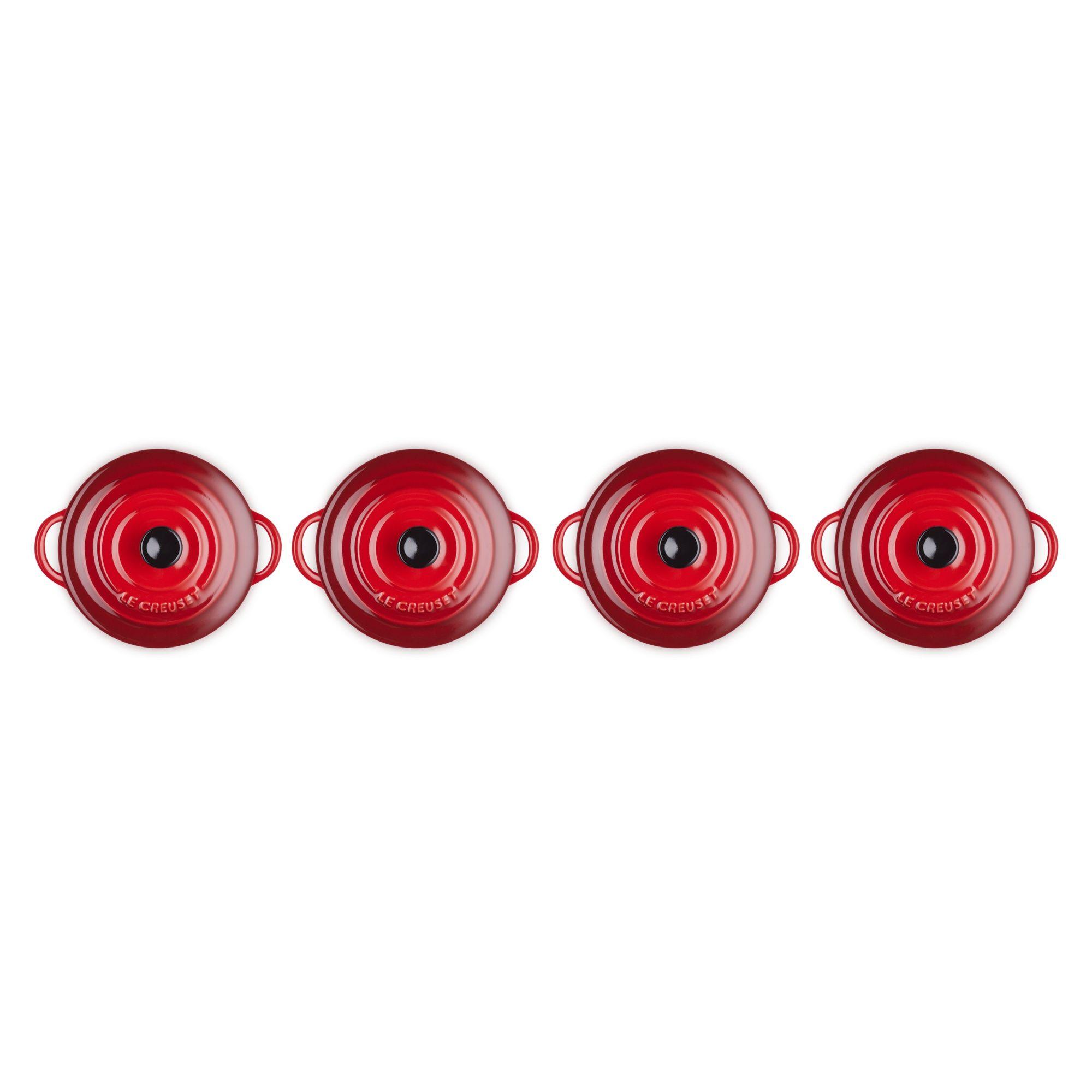 Le Creuset Set 4 Mini Cocotte Redondo 10cm Cereza Cerámica-3