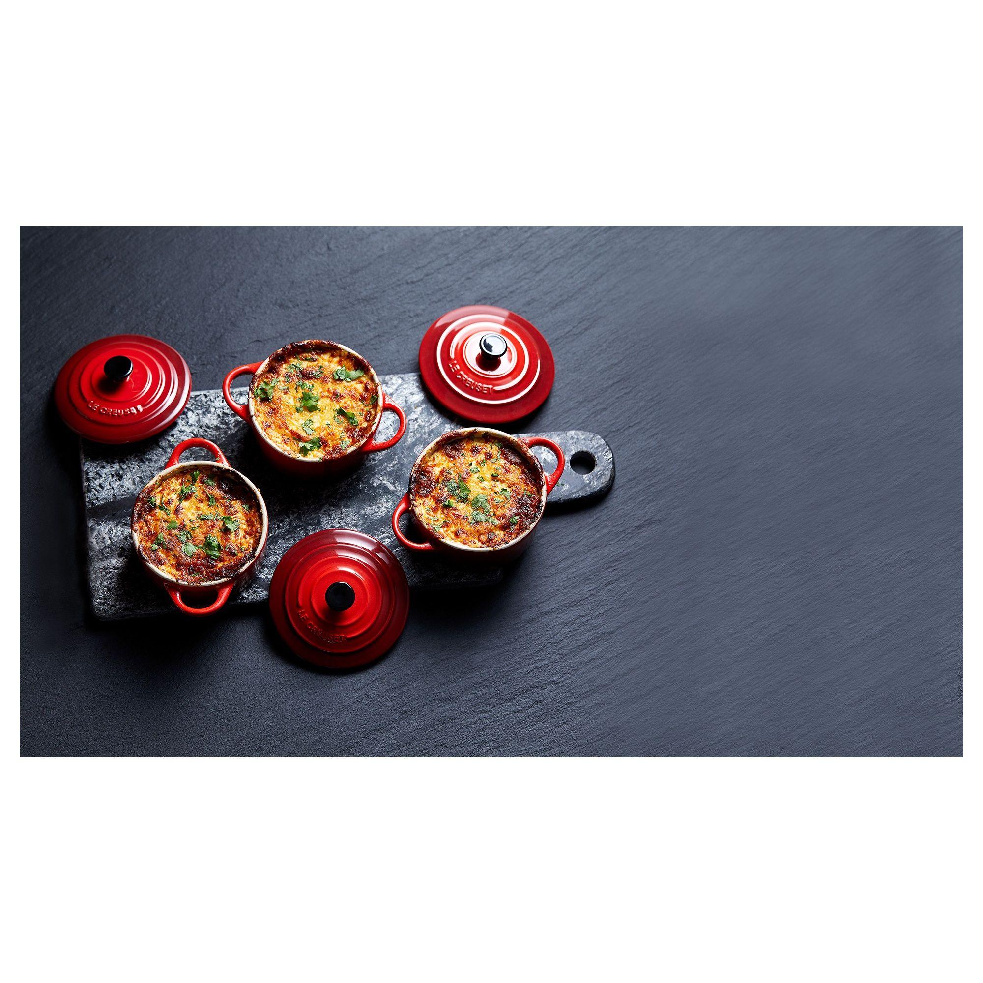 Le Creuset Set 4 Mini Cocotte Redondo 10cm Cereza Cerámica-4