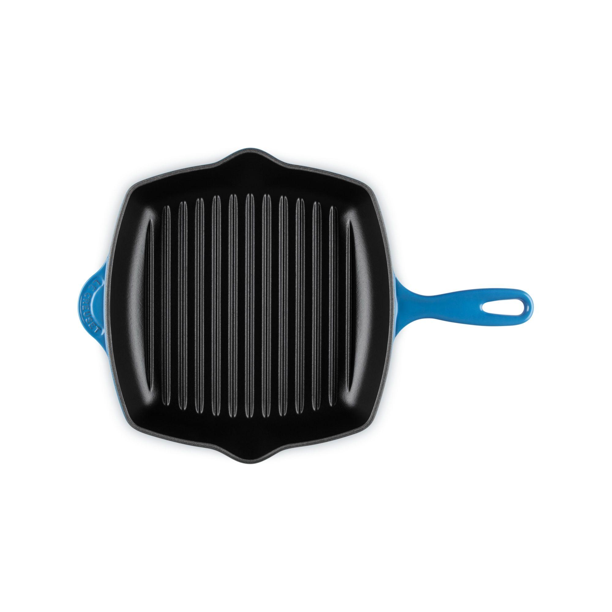 Le Creuset Skillet Grill Cuadrada 26cm Azul Azure Hierro-3