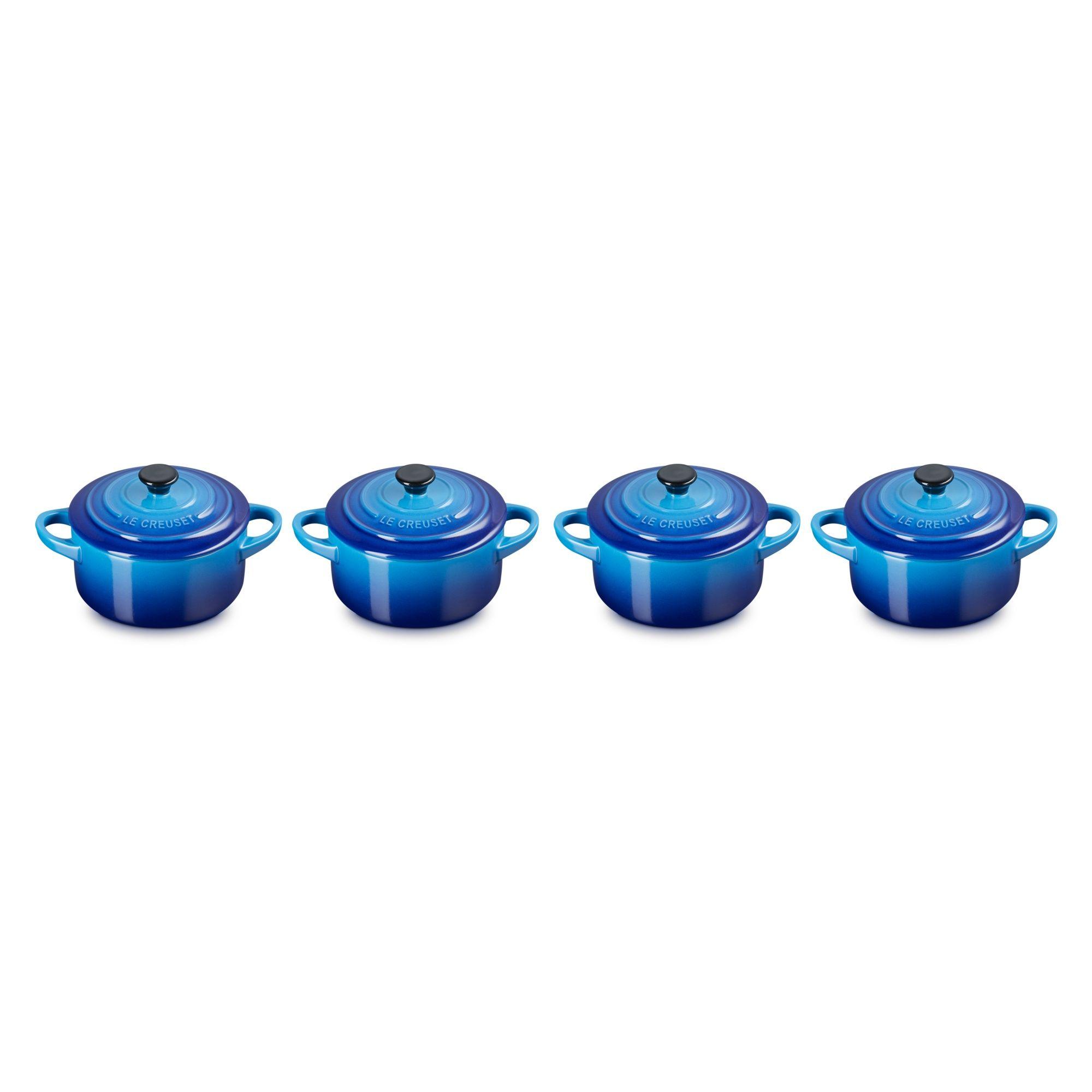 Le Creuset Set 4 Mini Cocotte 10Cm Azul Azure Cerámica-2