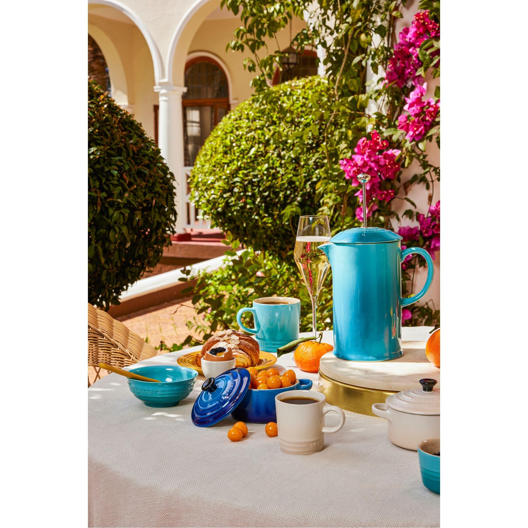 Le Creuset Cafetera 1 Ltrs con prensa Azul Caribe Cerámica-3