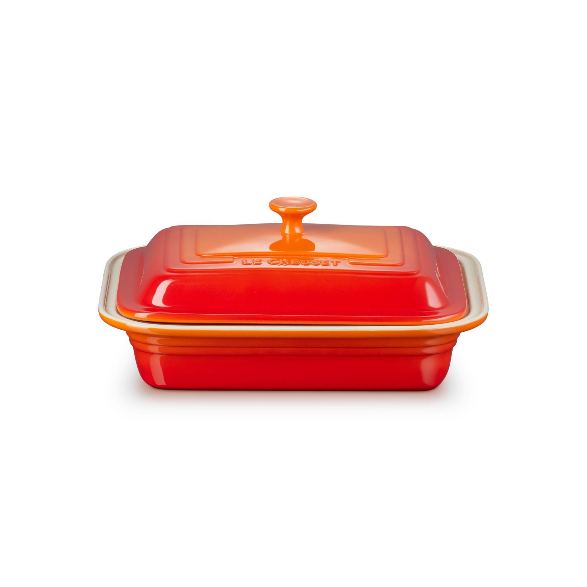 Le Creuset Bandeja rectangular 28cm c/ tapa Volcánico-1