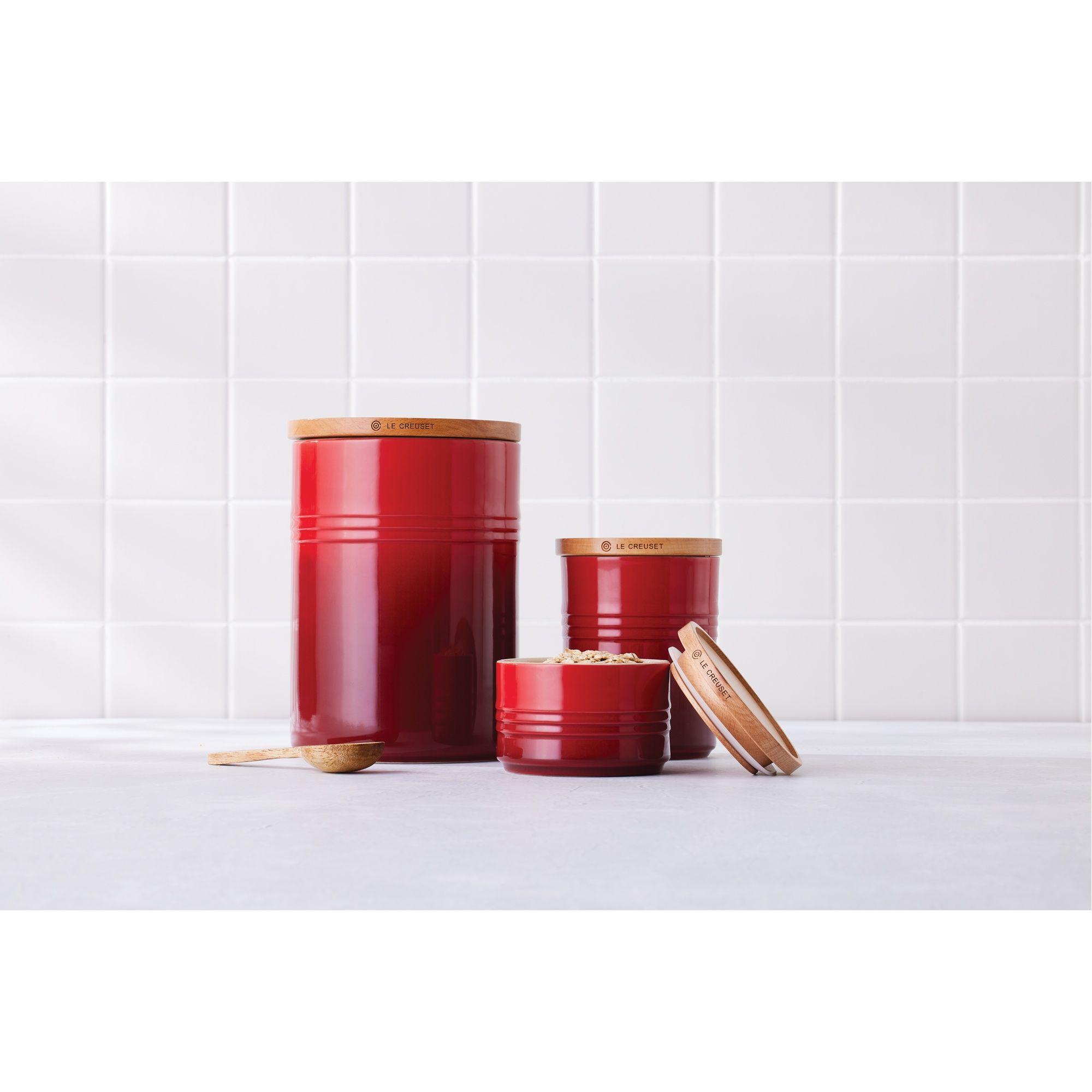 Le Creuset Bote 2.3L Con Tapa De Madera Cereza Cerámica-2