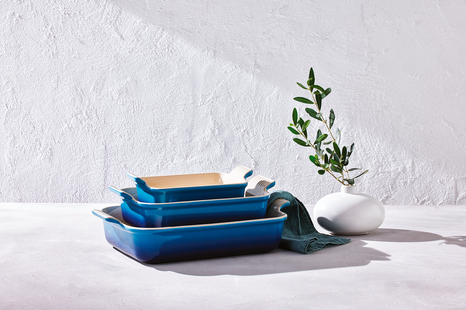 Le Creuset Bandeja Rectangular Heritage 26cm Azul Azure-3