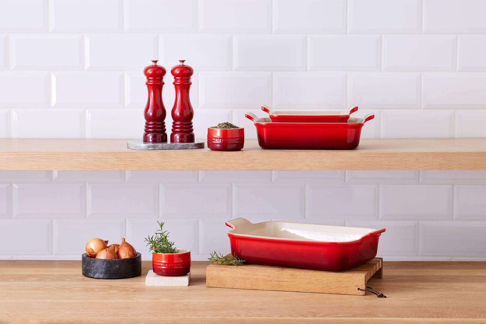 Le Creuset Bandeja Rectangular Heritage 26cm Cereza Cerámica-2