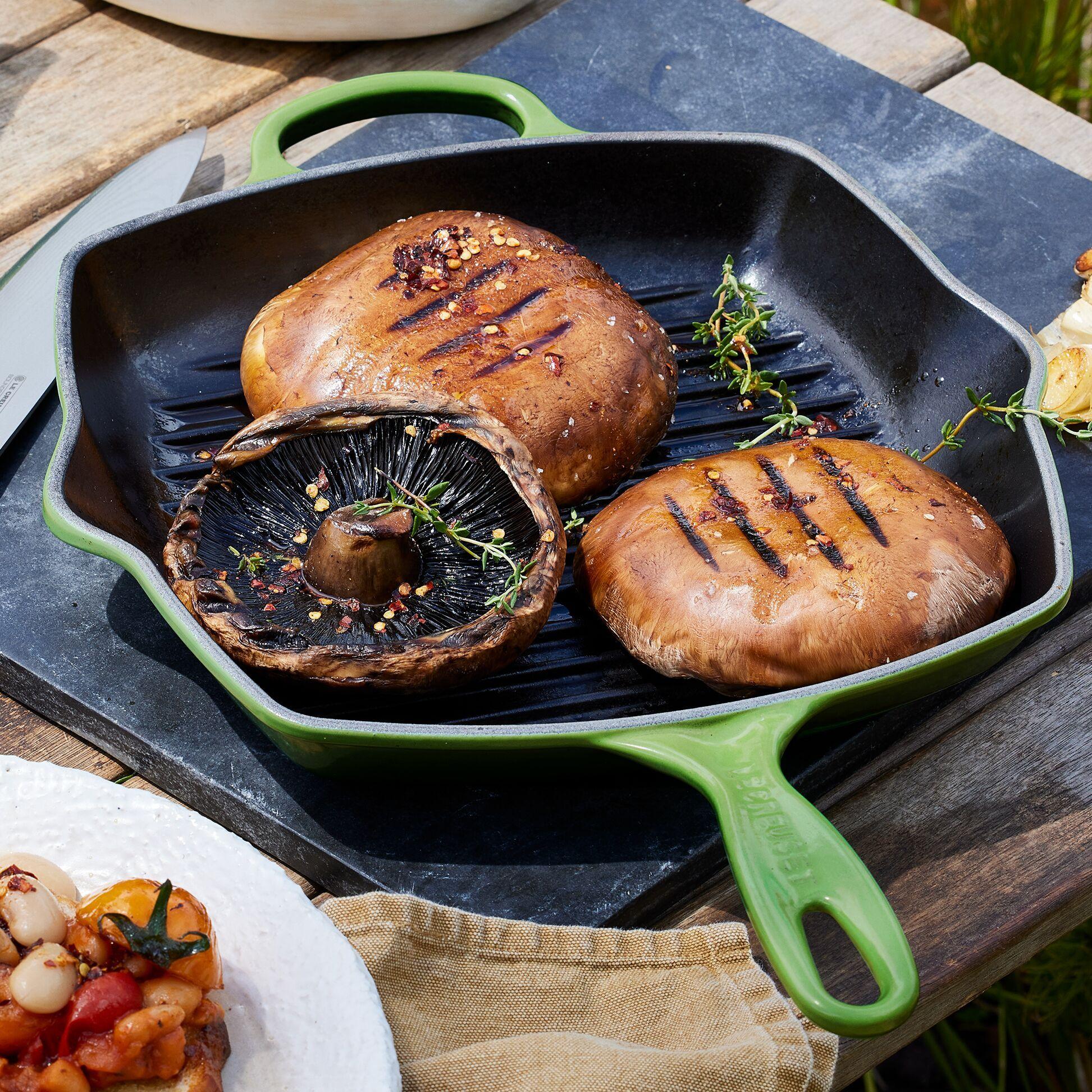 Le Creuset Skillet Grill Cuadrada 26cm Verde Bamboo Hierro-4