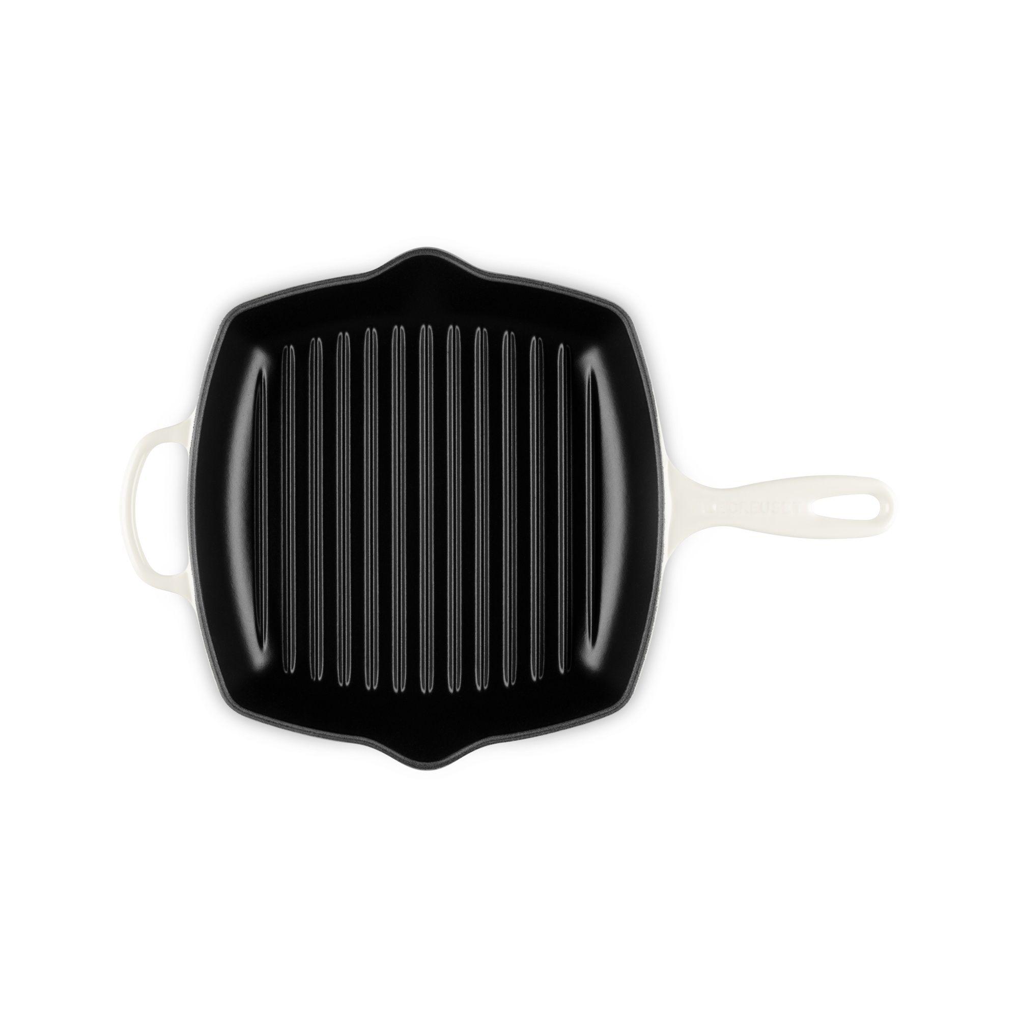Le Creuset Skillet Grill Cuadrada 26cm Meringue Hierro-3