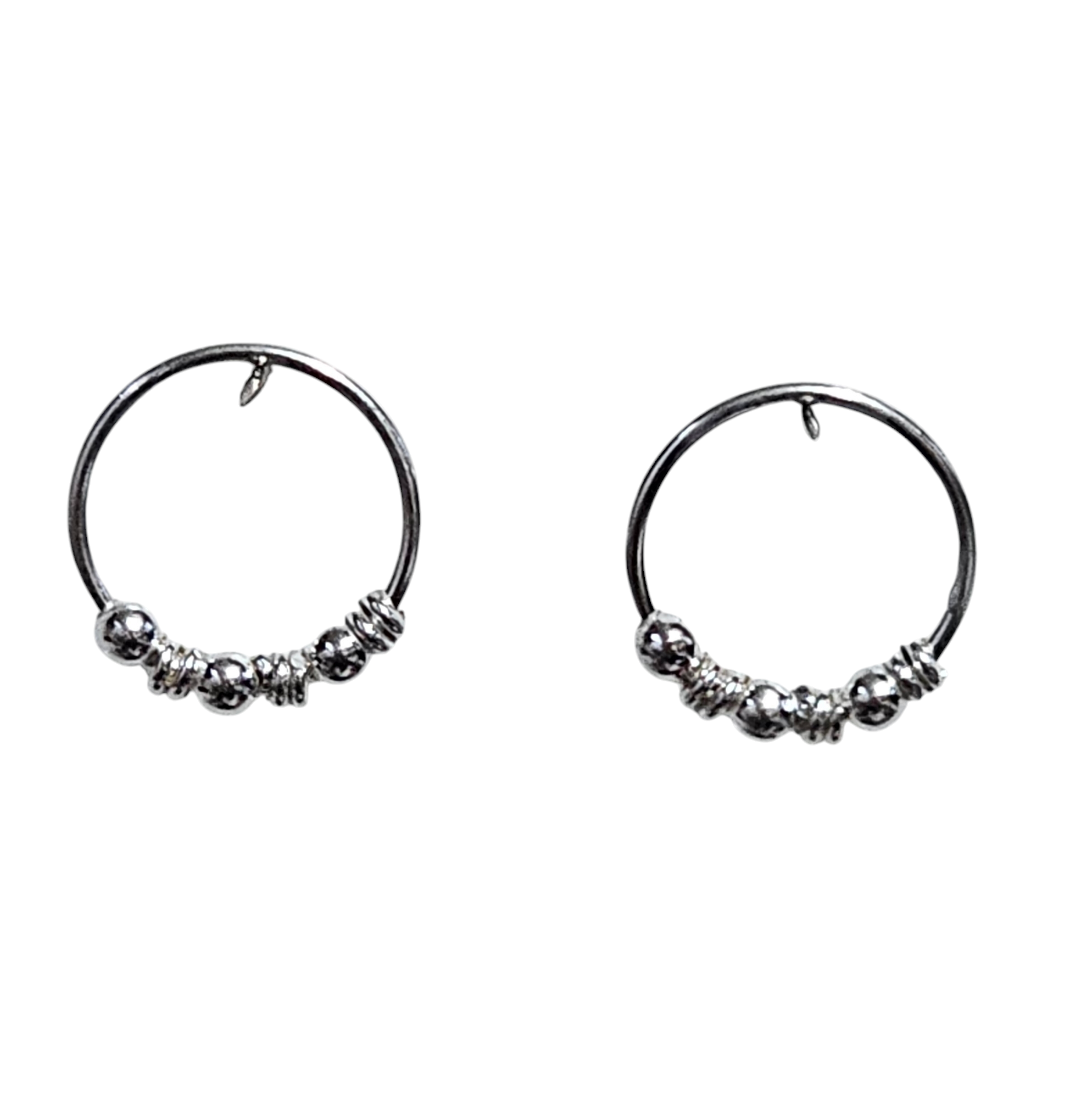 Aro Piercing Mujer Plata 925 Esferas 10 Mm Regalo-2