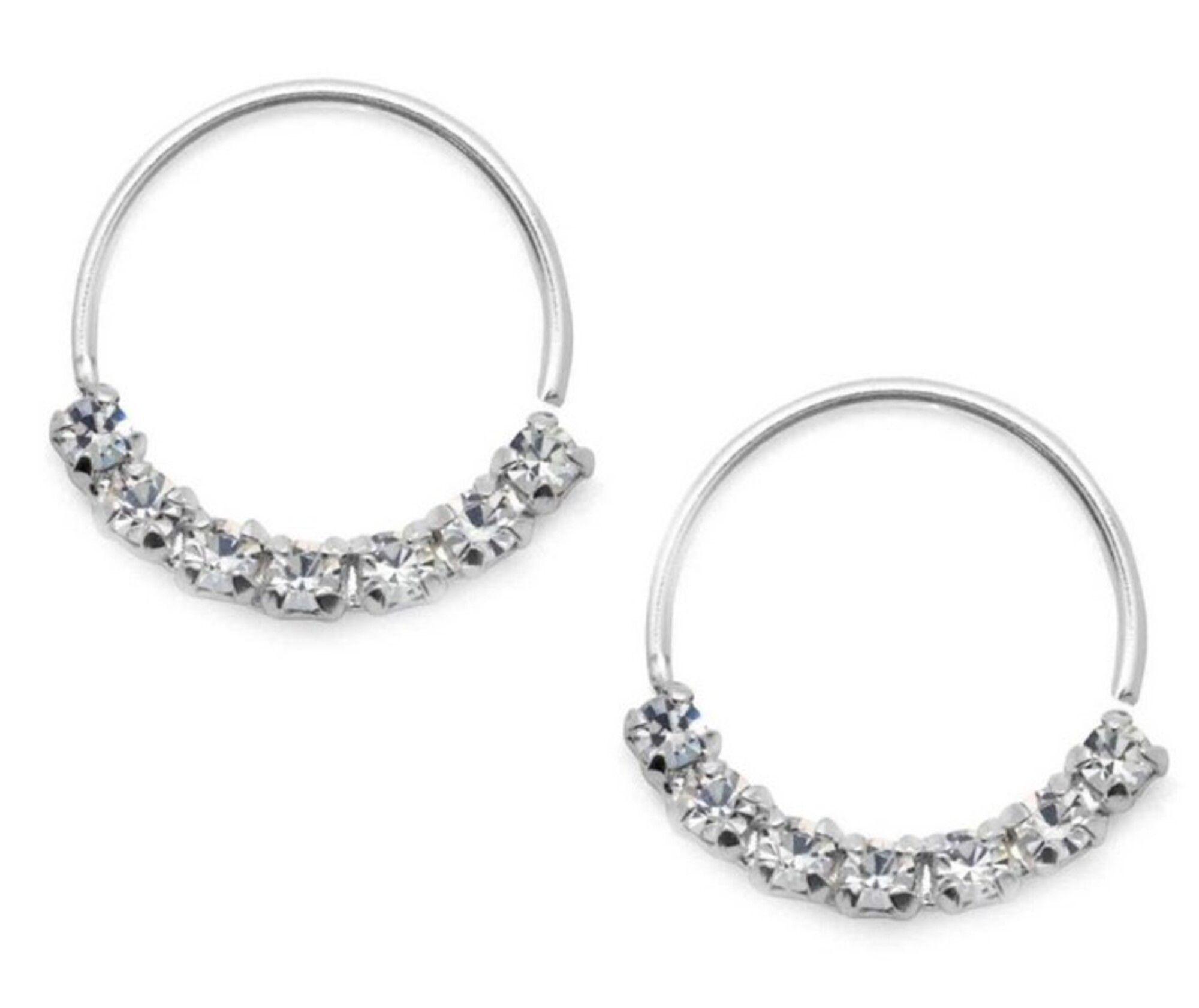 Aro Plata 925 Piercing Con Circones Regalo -0
