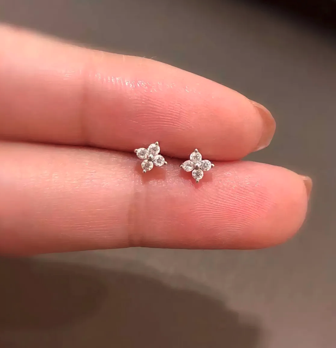 Aros Flor Peque a Circones Plata 925-2