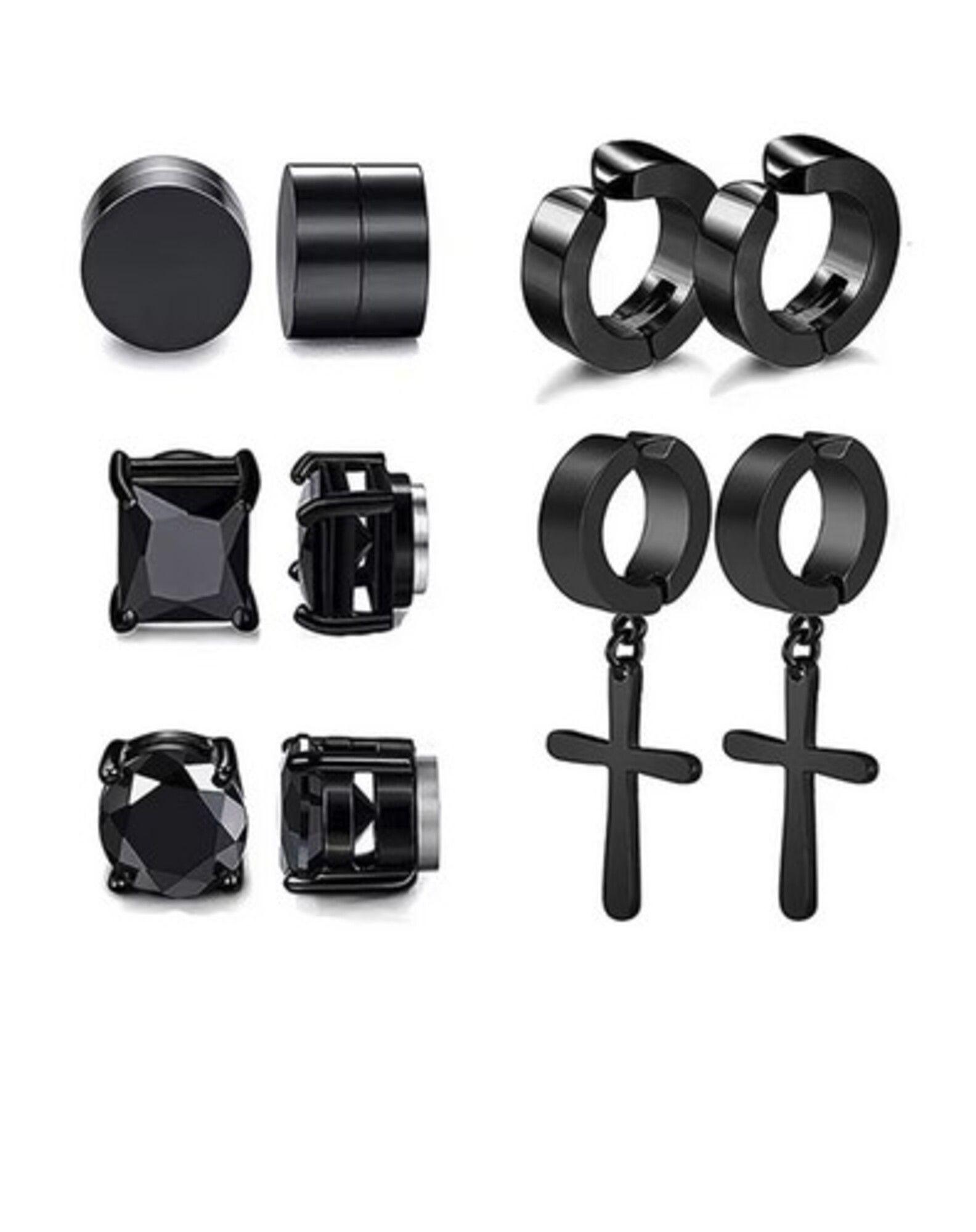 Aro Piercing Falso Pack 5 Pares Acero Hombre Mujer (10 Unds)-0