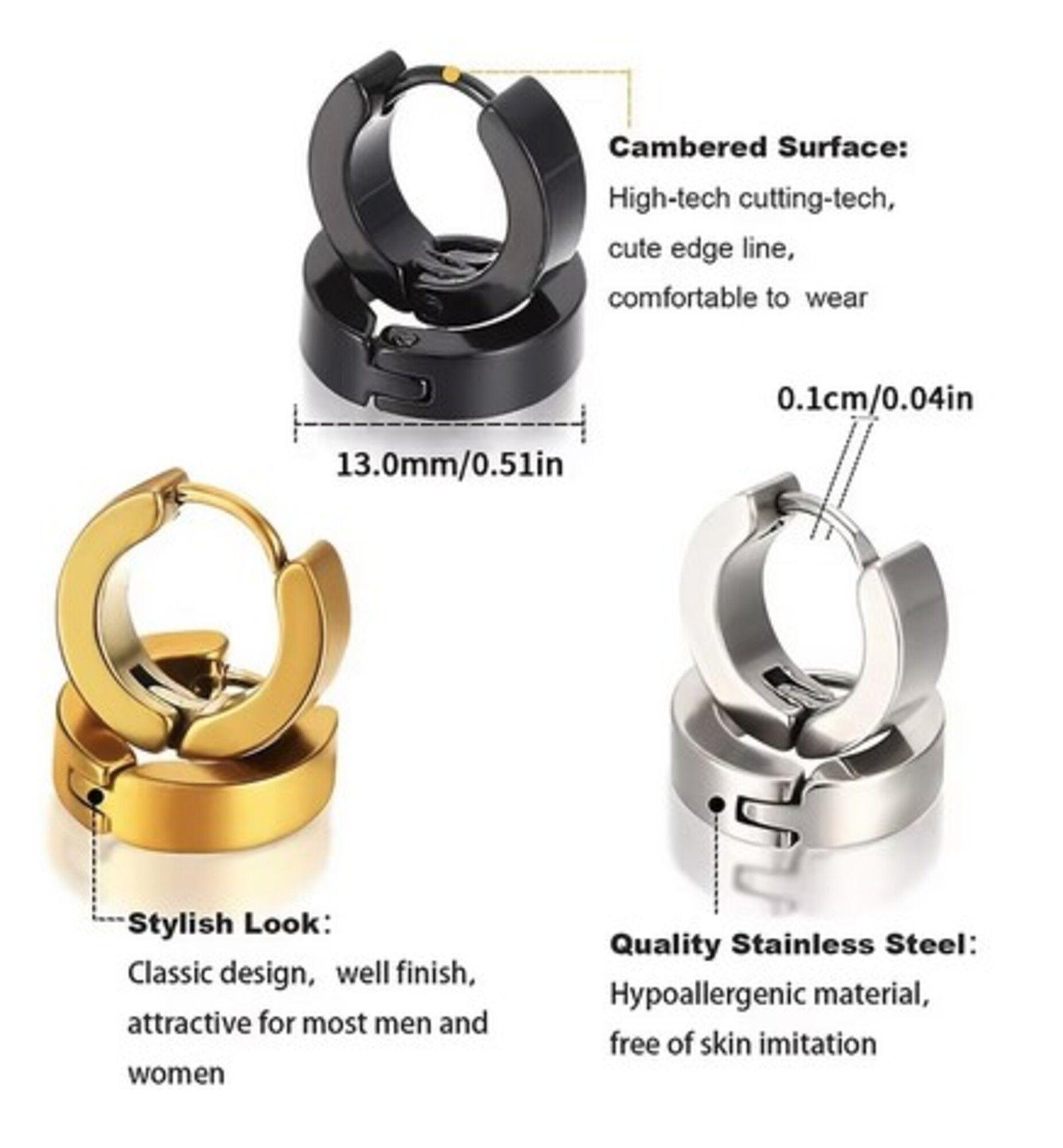 Aro Piercing Falso Pack 6 Pares Acero Hombre Mujer (12 Unds)-2