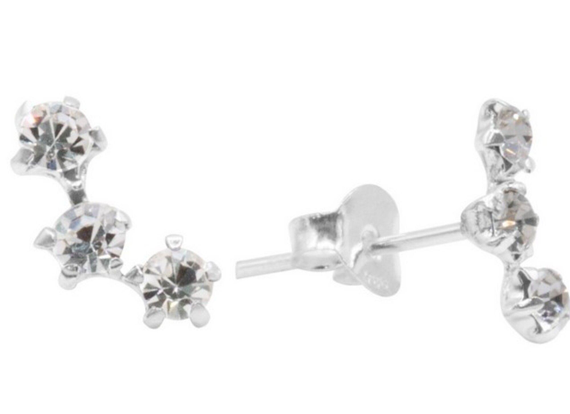 Aros De Plata 925 Semi Circulo Triple Circones-0
