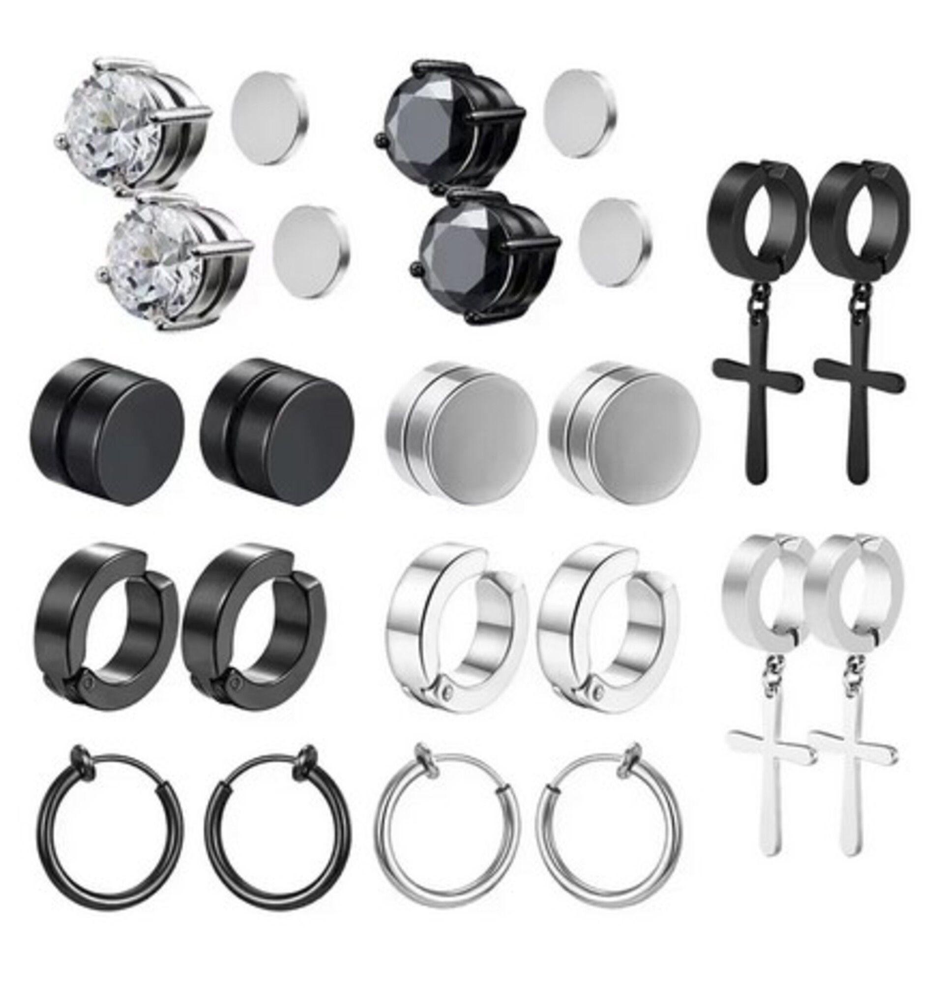 Aro Piercing Falso Pack 10 Pares Acero Hombre Mujer (20 Unds)-0