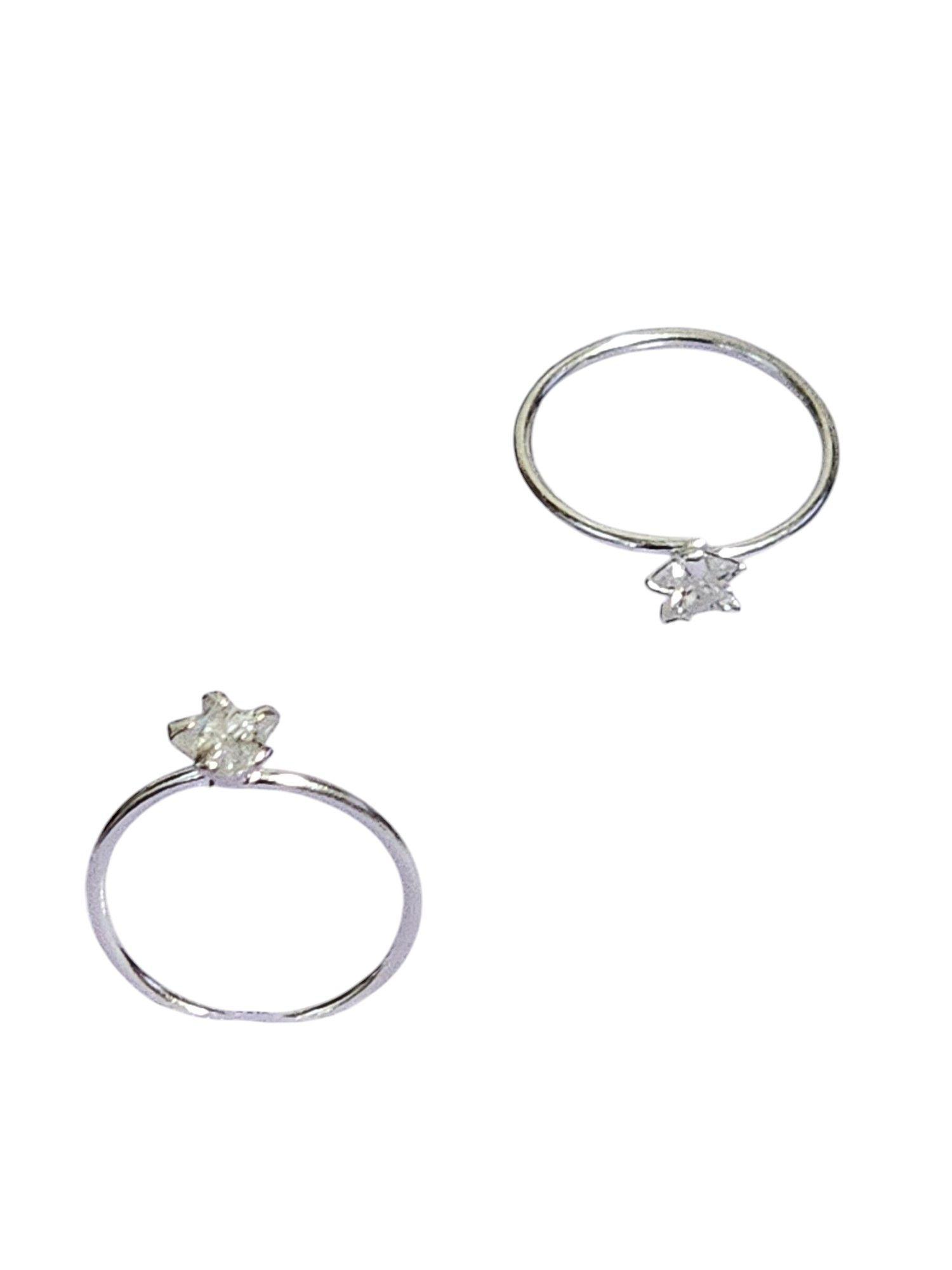 Aro Plata 925 Piercing Estrella De Circón Regalo -1