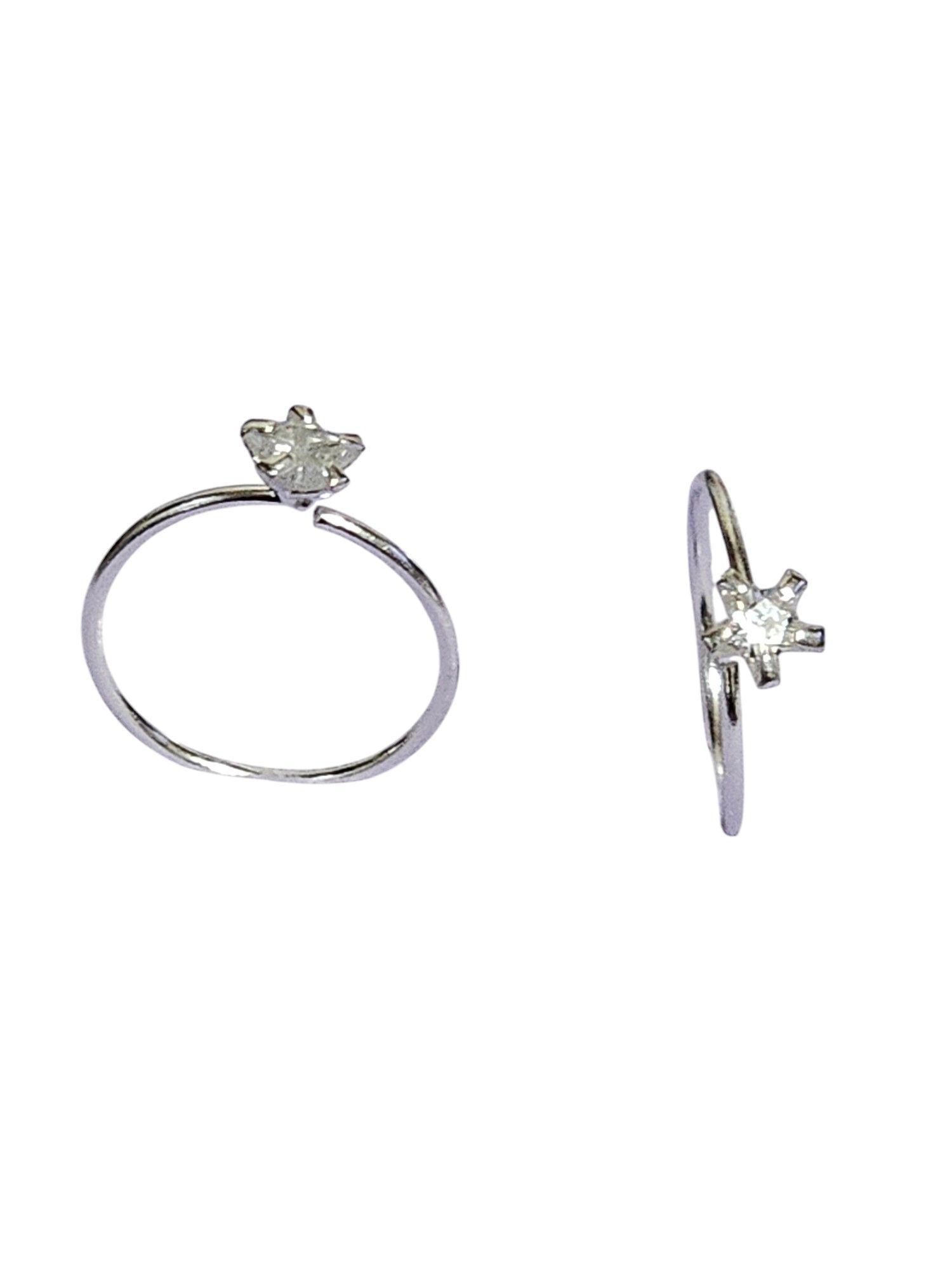 Aro Plata 925 Piercing Estrella De Circón Regalo -2