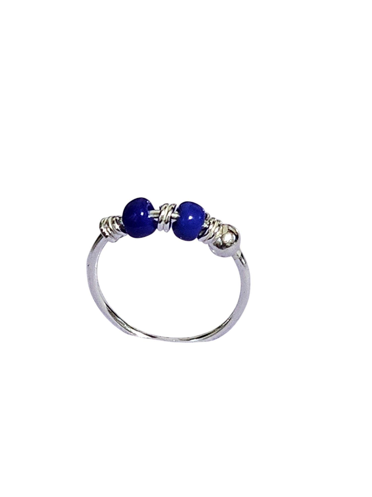 Aros Plata 925 Argolla Piercing Azul Caja Regalo-1