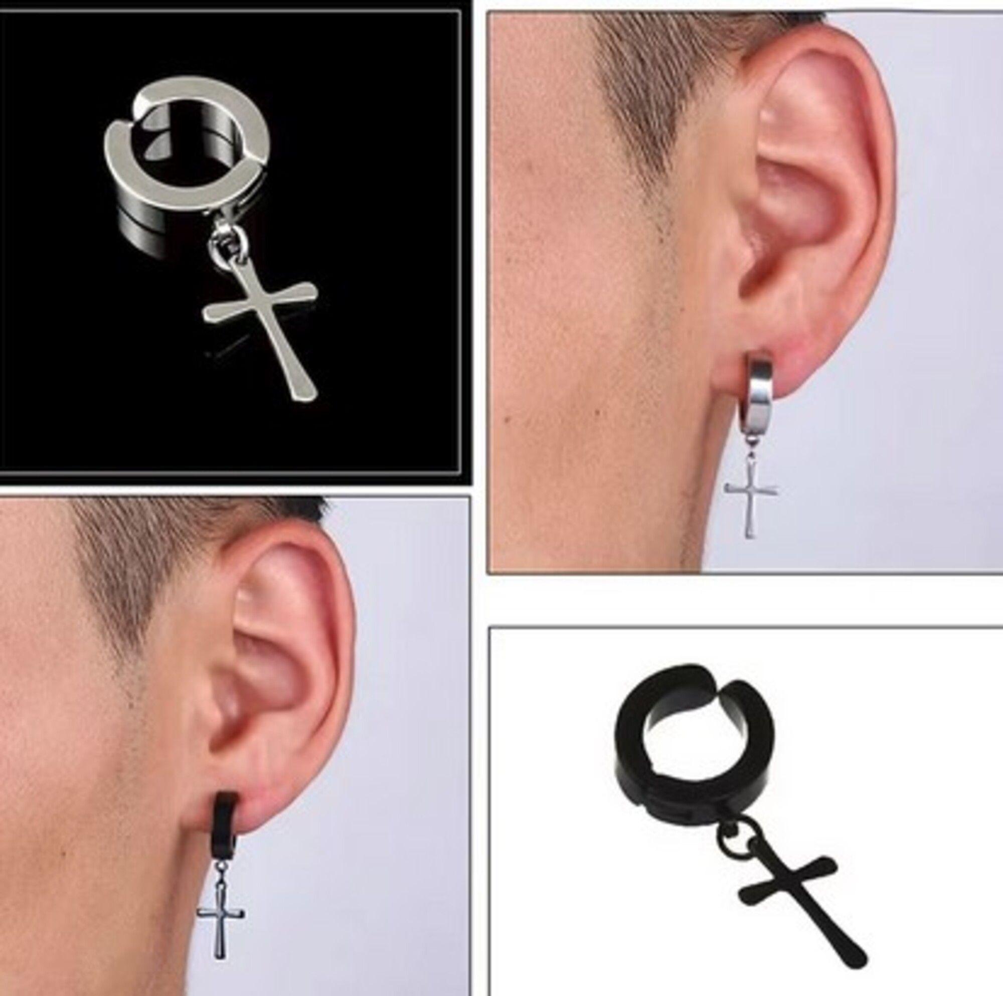 Aro Piercing Falso Pack 4 Pares Acero Unisex  (8 Unds)-1