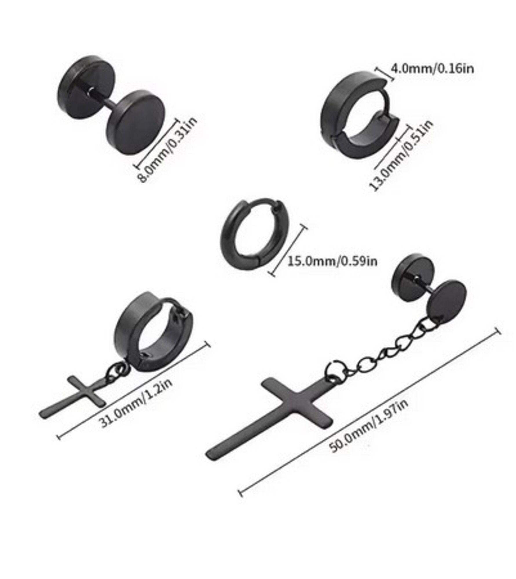 Aro Piercing Falso Pack 6 Pares Acero unisex (12 Unds)-2