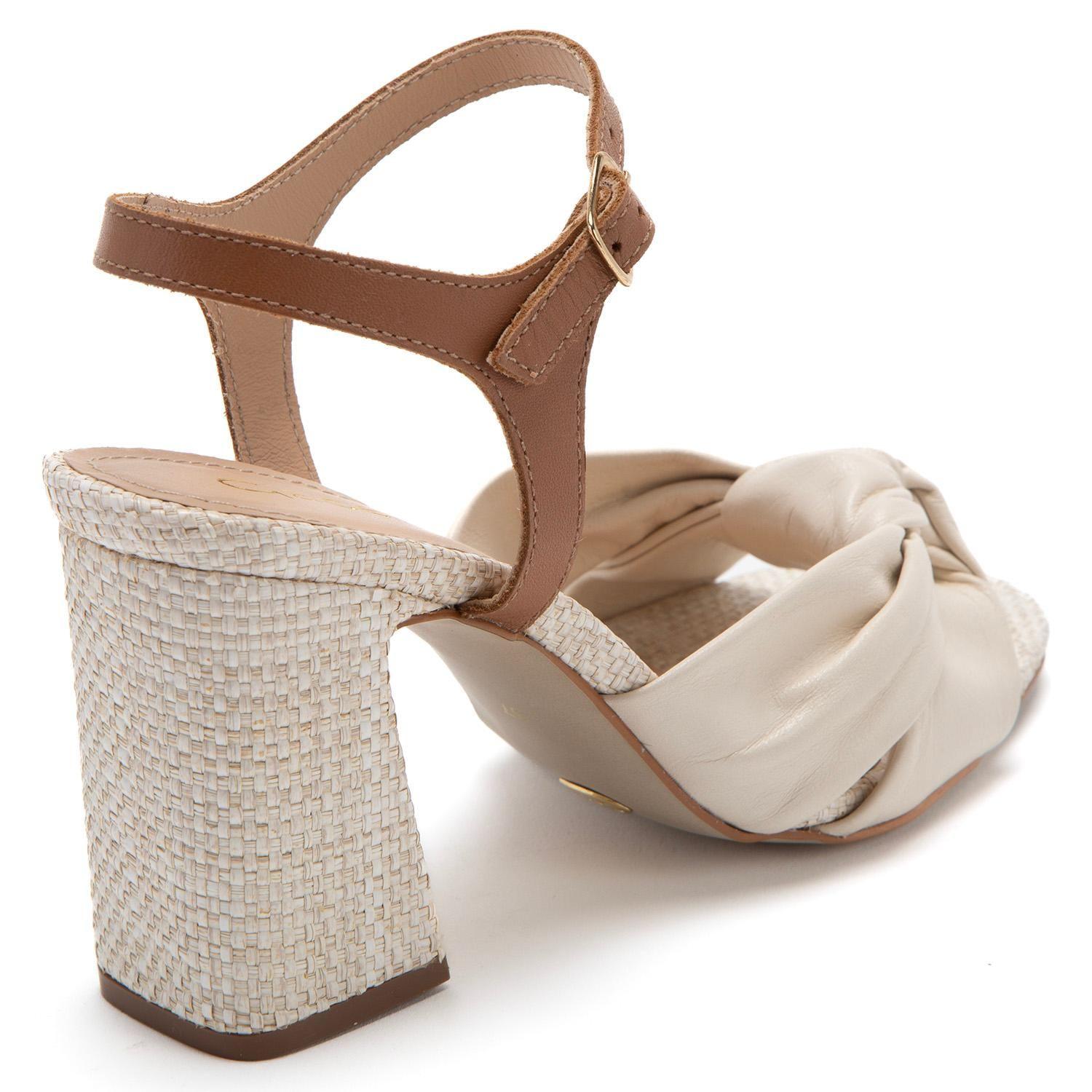 Sandalia de cuero mujer Gacel Off White Judith 0660444-4
