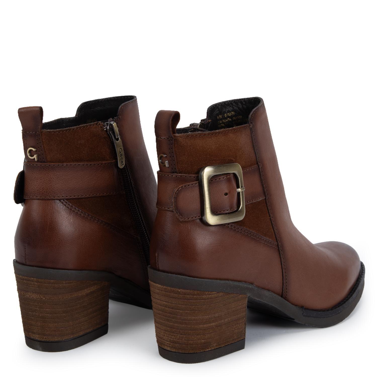 Botin de cuero mujer Gacel tostado Piera-4