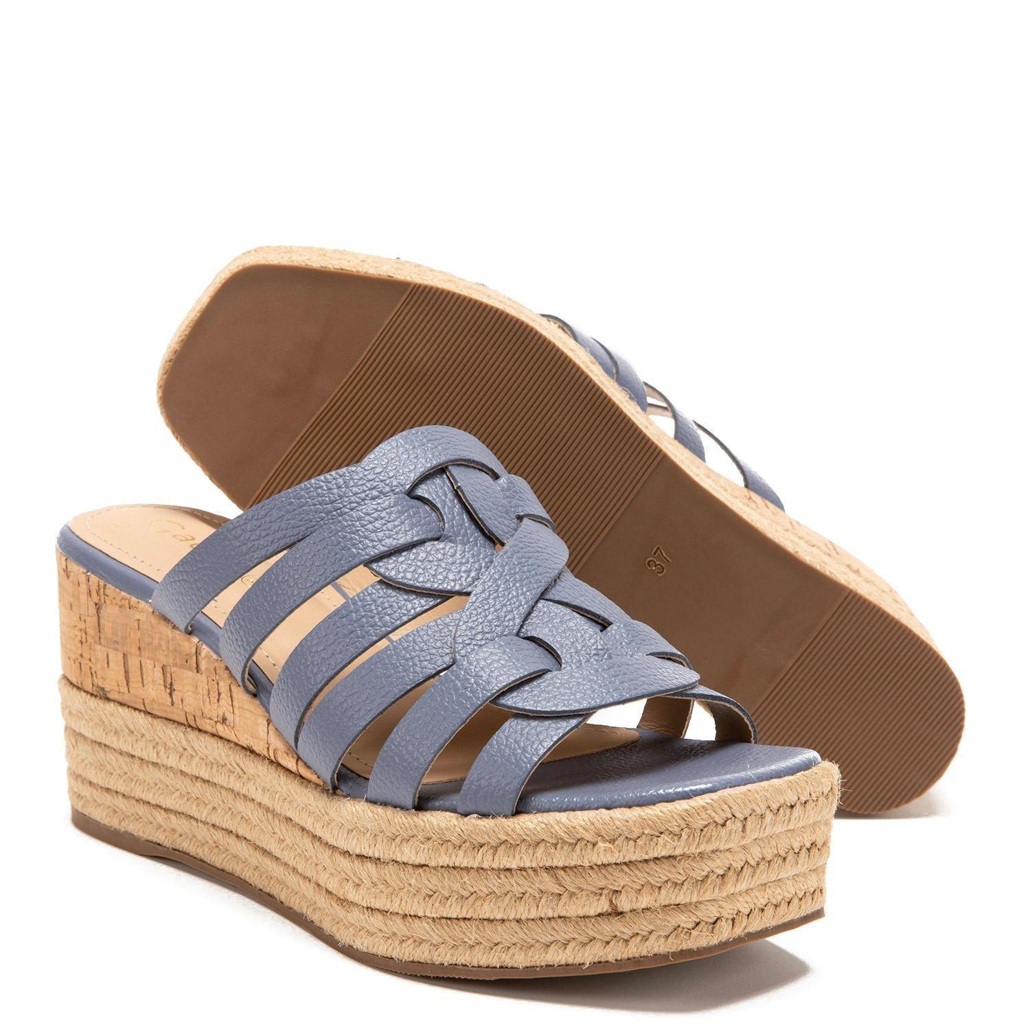 Sandalia de cuero mujer Gacel denim Eduarda 0659518-3