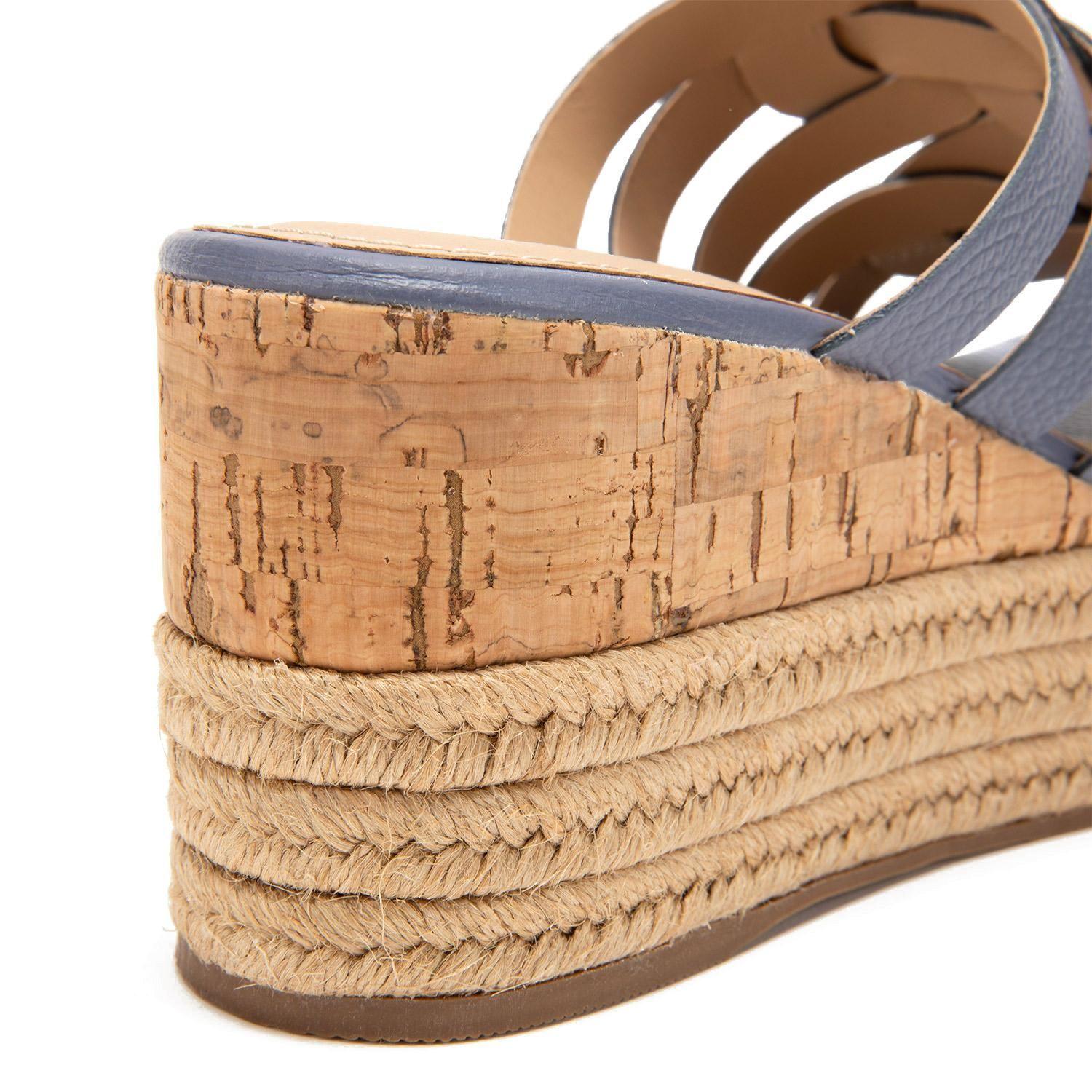 Sandalia de cuero mujer Gacel denim Eduarda 0659518-5