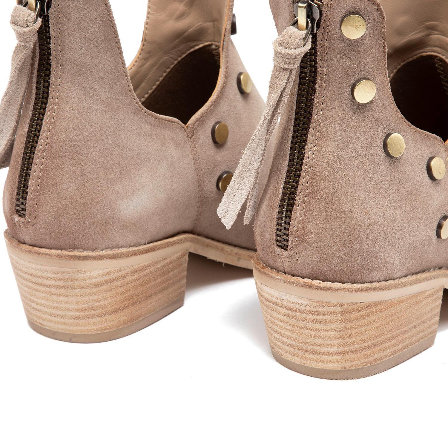Bootie de cuero mujer Gacel Arena Sheyla 0659737-3