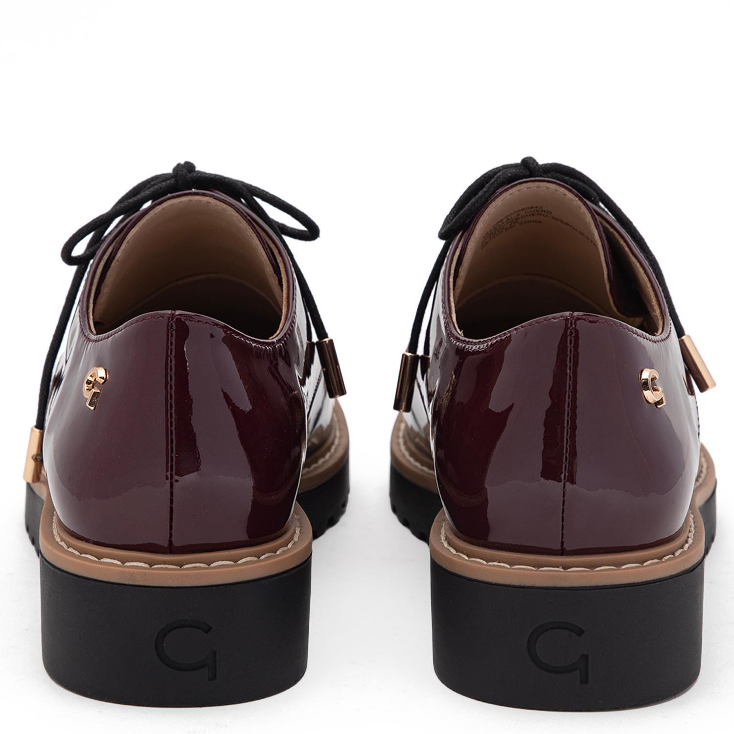 Zapato de cuero mujer Gacel burdeo Eras-4