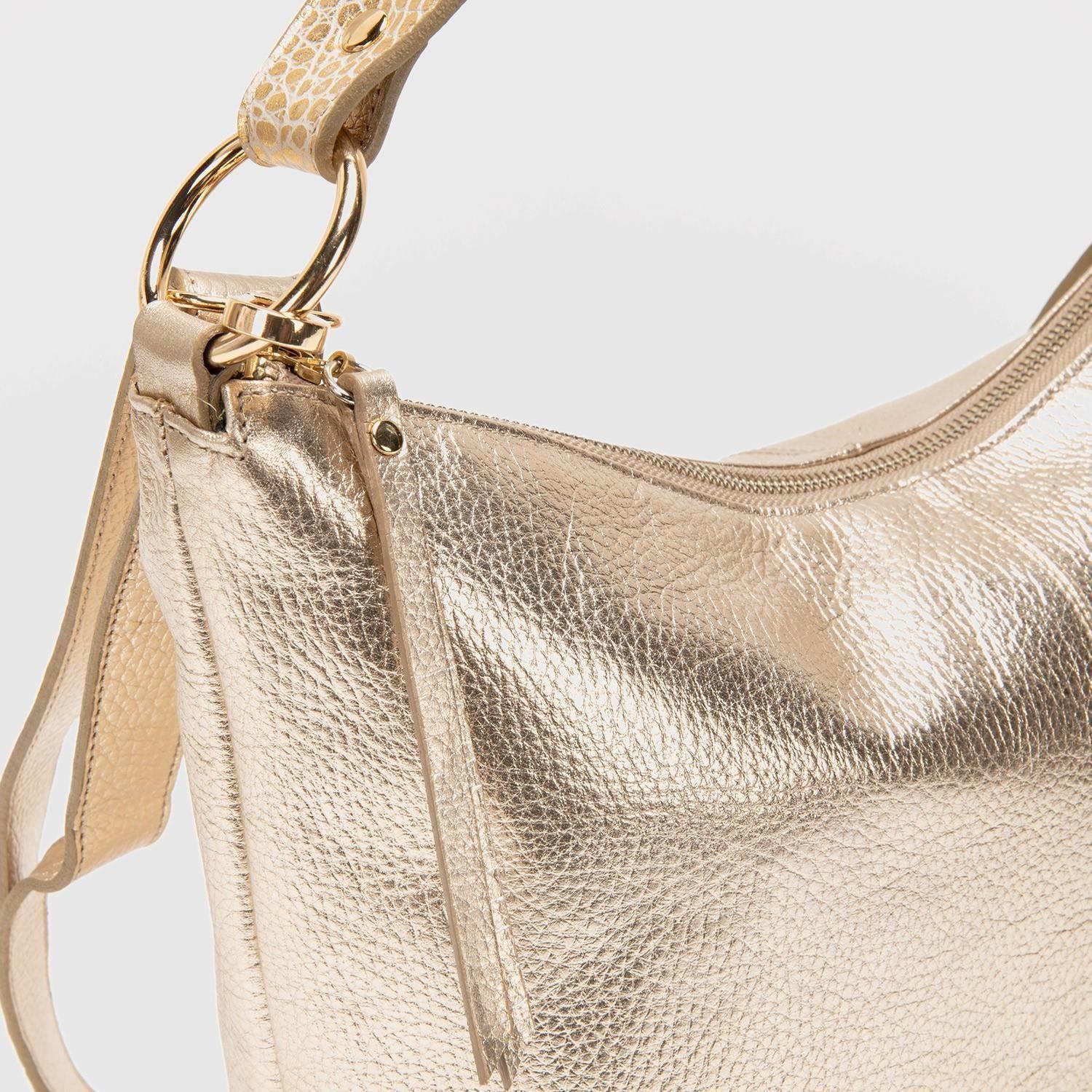 Cartera de cuero mujer Gacel dorado Oval-3