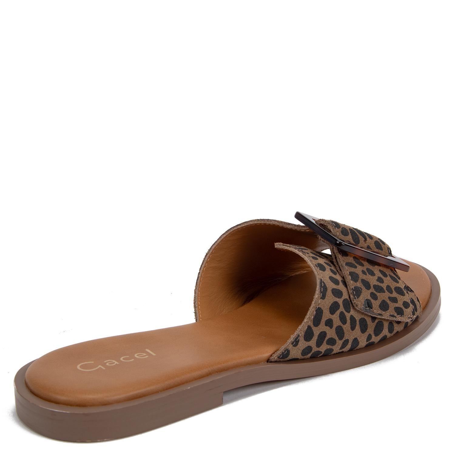 Sandalia de cuero mujer Gacel leopardo Carli 0661516-4