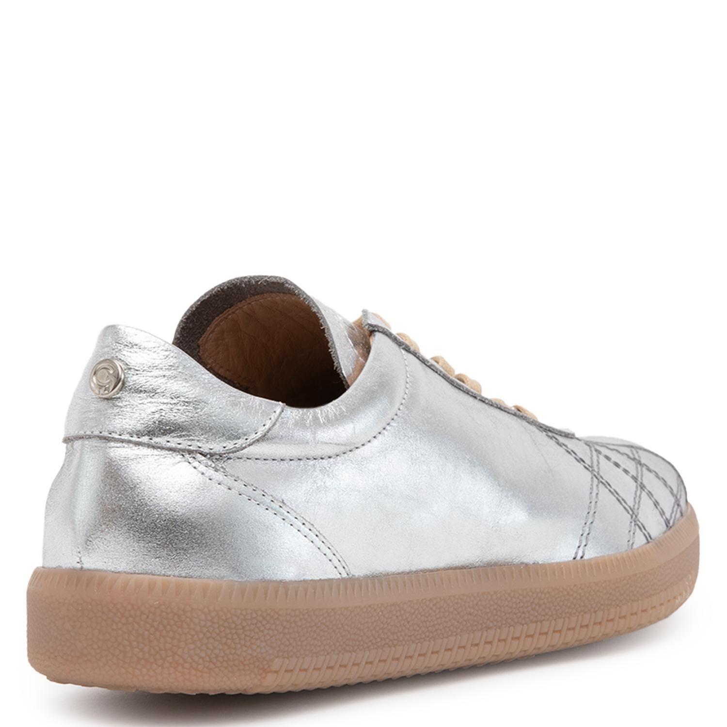 Zapatilla de cuero mujer Gacel plateado Dafne-4