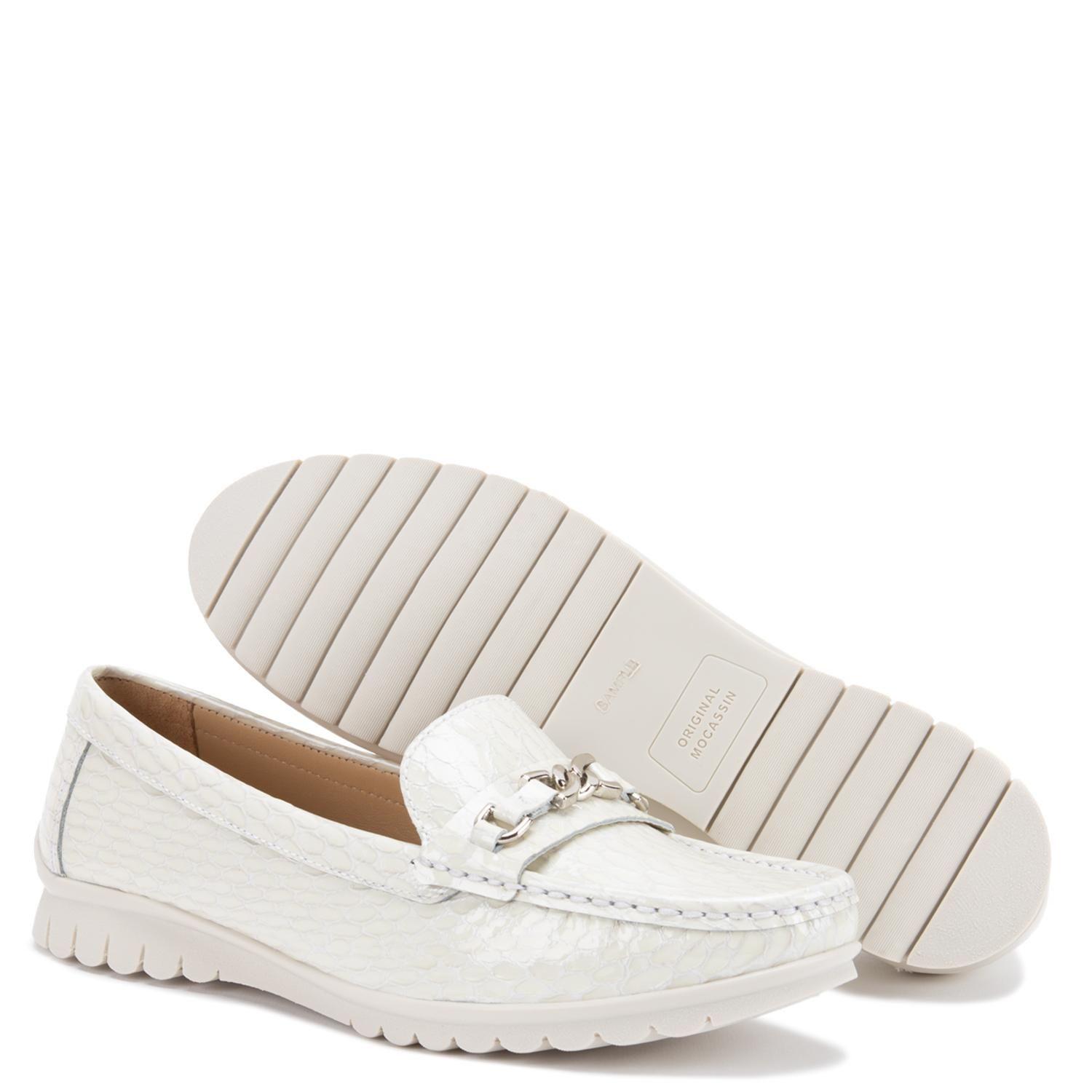 Mocasin de cuero mujer Gacel blanco Trini-3