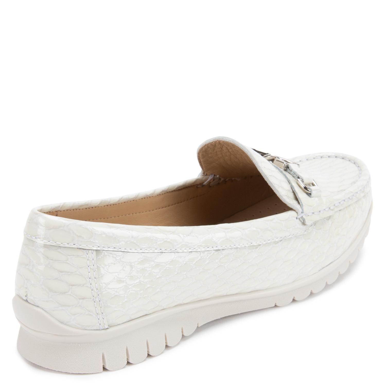 Mocasin de cuero mujer Gacel blanco Trini-4