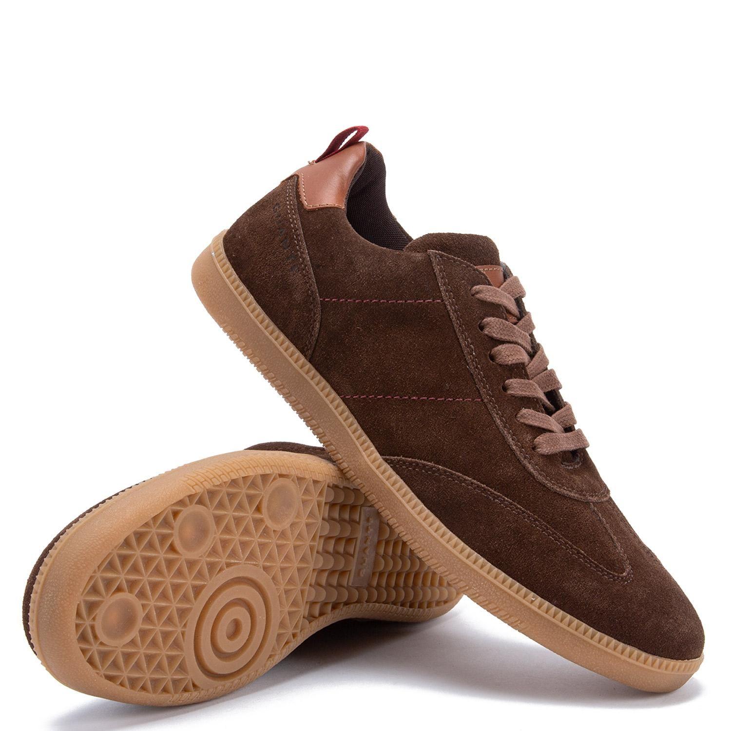 Zapatilla de cuero hombre Guante Chocolate Keith-3