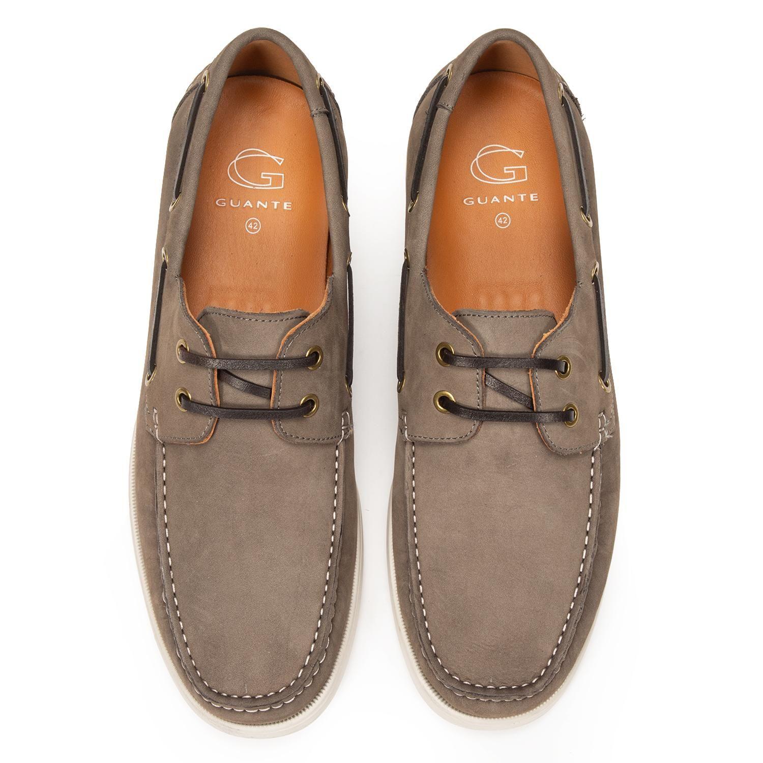Mocasin de cuero hombre Guante gris Llanes-2