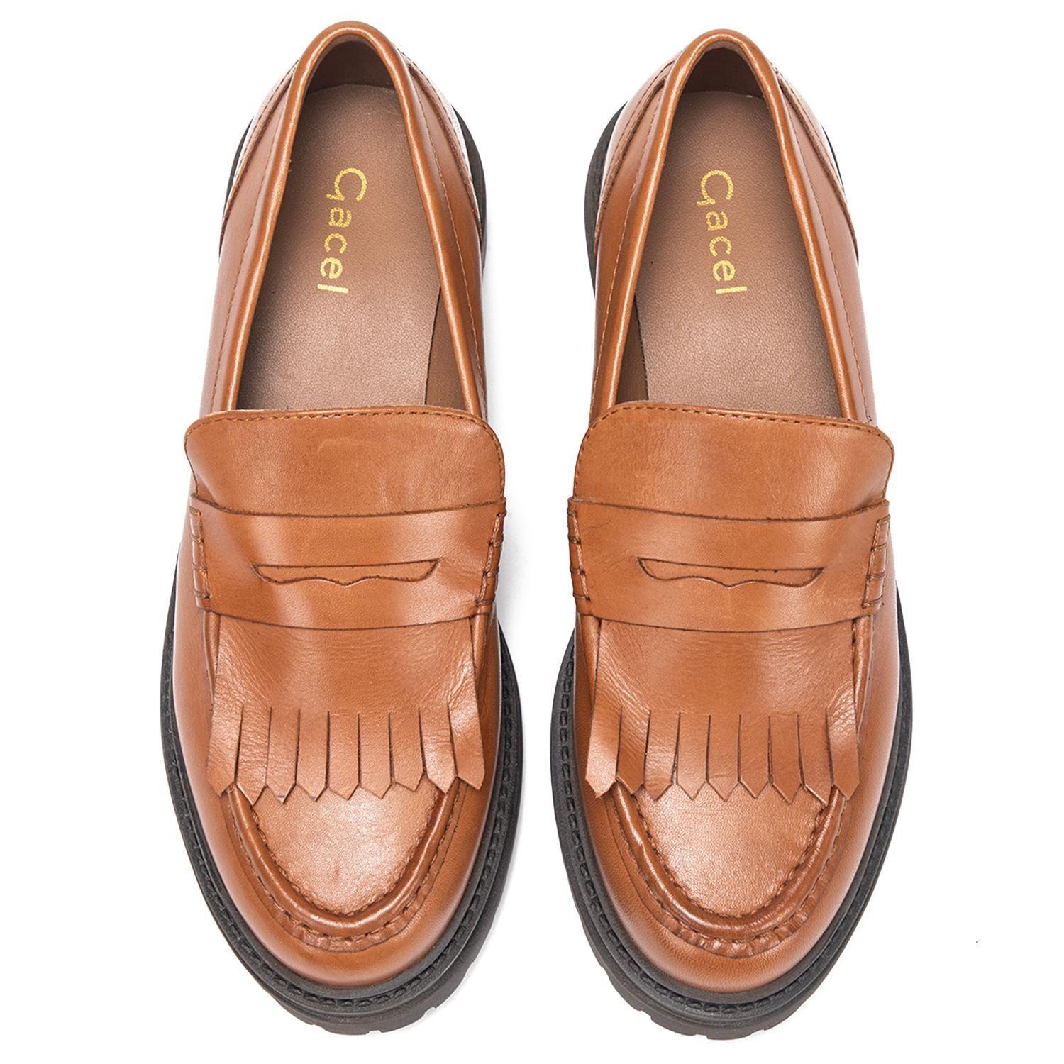 Mocasin de cuero mujer Gacel tostado Timothy-2
