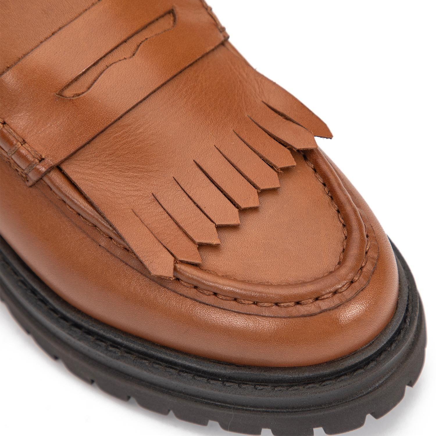 Mocasin de cuero mujer Gacel tostado Timothy-4