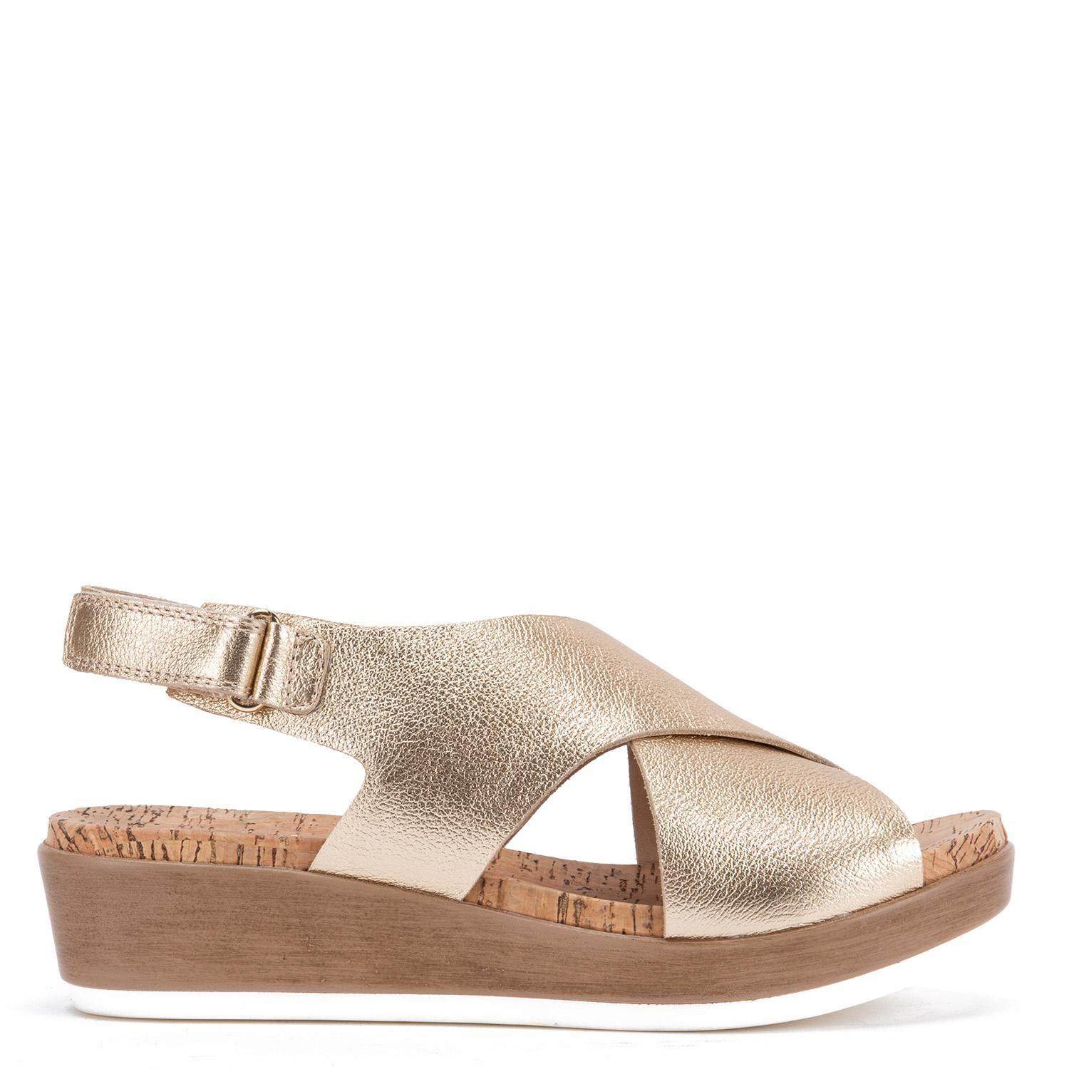 Sandalia de cuero mujer Gacel Dorado Meryl 0660497-0