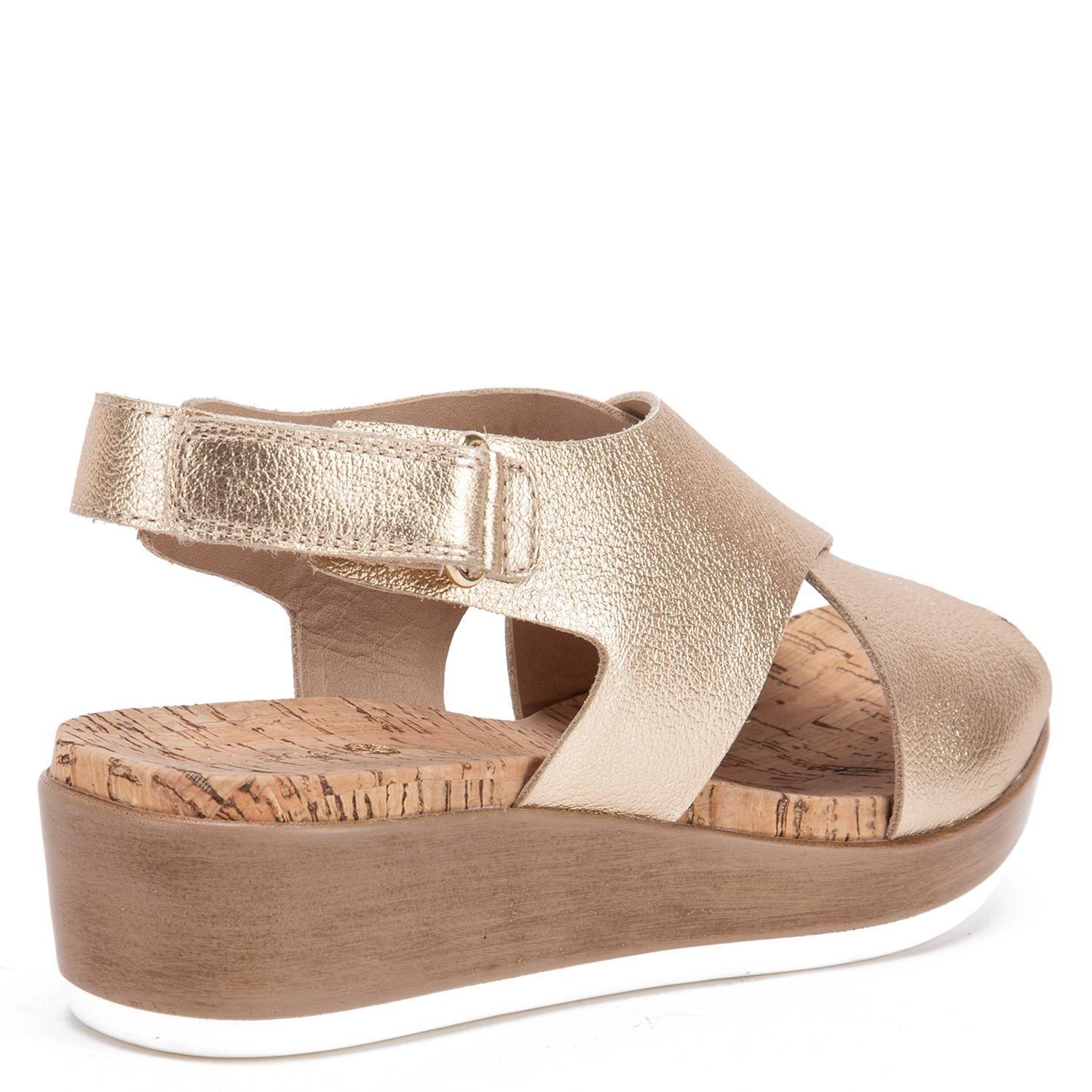 Sandalia de cuero mujer Gacel Dorado Meryl 0660497-4