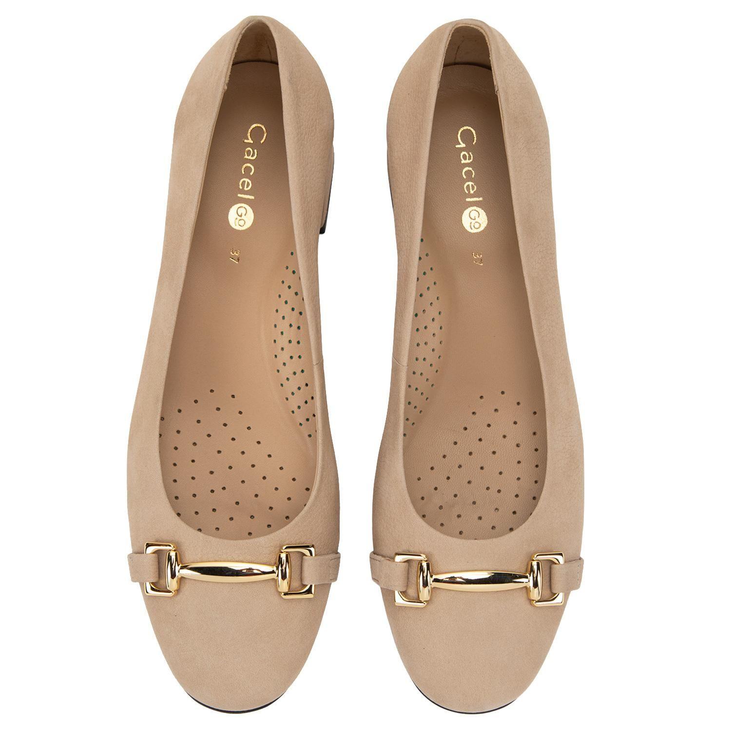 Zapato de cuero mujer Gacel beige Elli 0661201-3