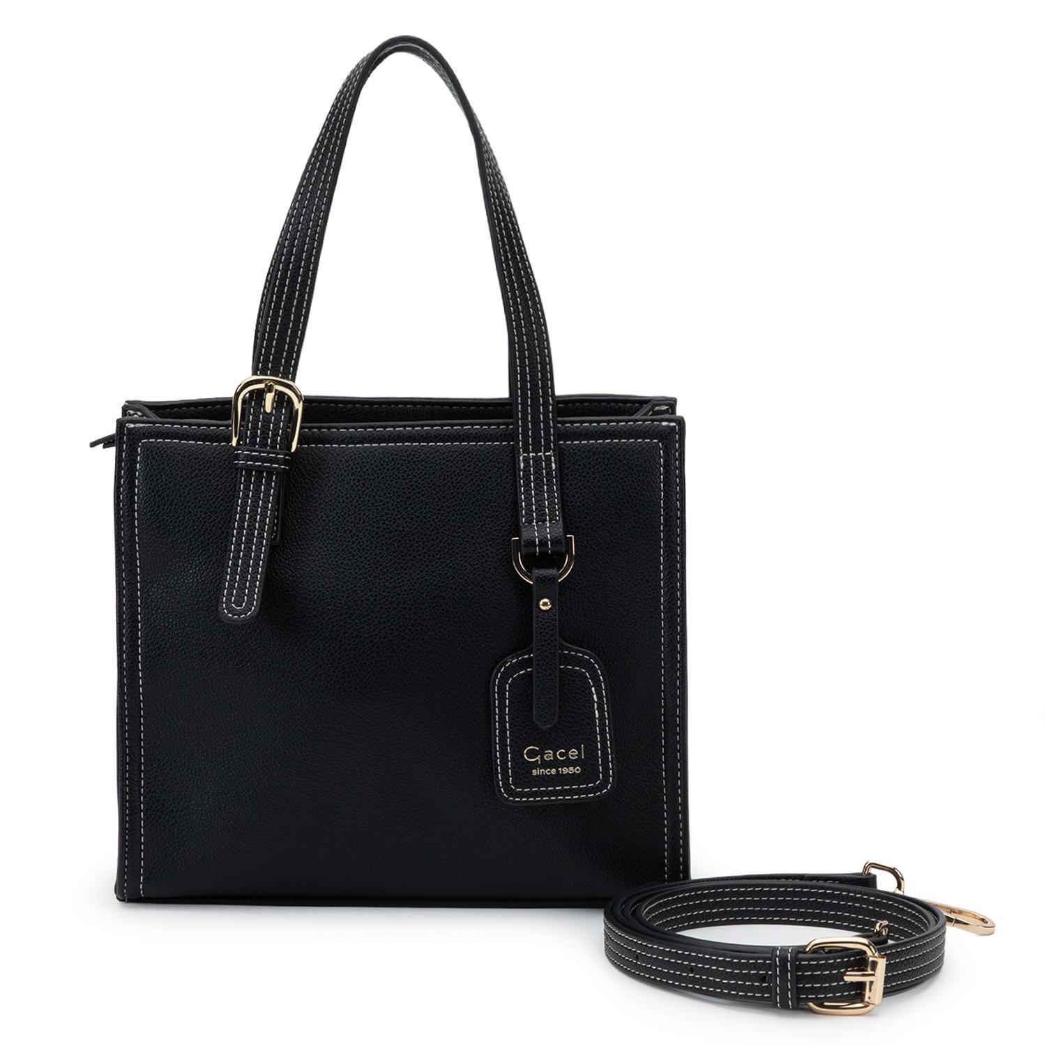 Cartera mujer Gacel negro dos asas pequeña-2