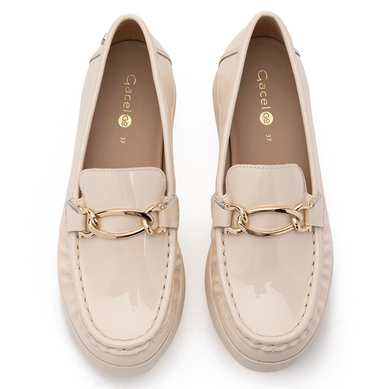 Mocasin de cuero mujer Gacel crudo Lydia-3