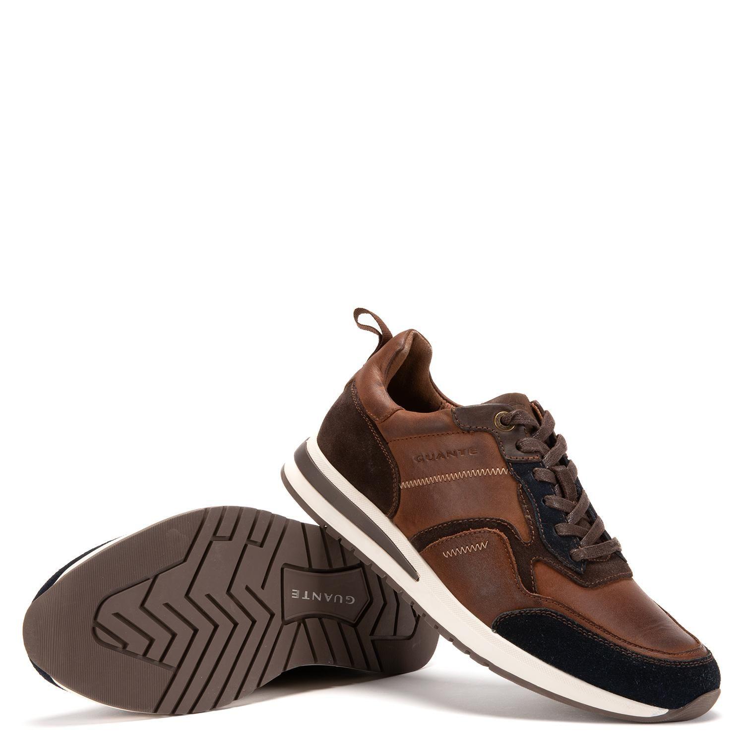 Zapatilla de cuero hombre Guante chocolate Pekin-3