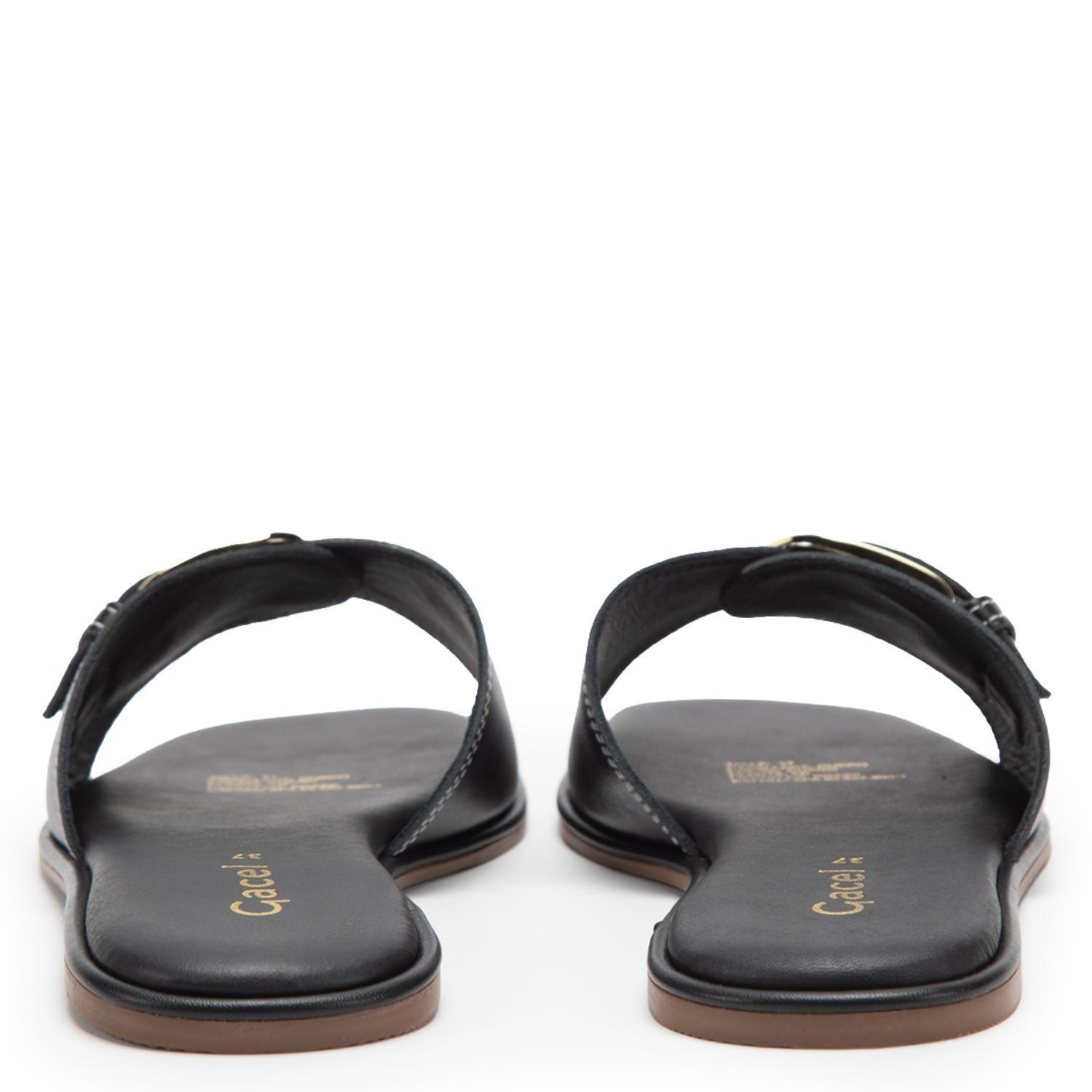 Sandalia de cuero mujer Gacel negro Odeth 0661349-4