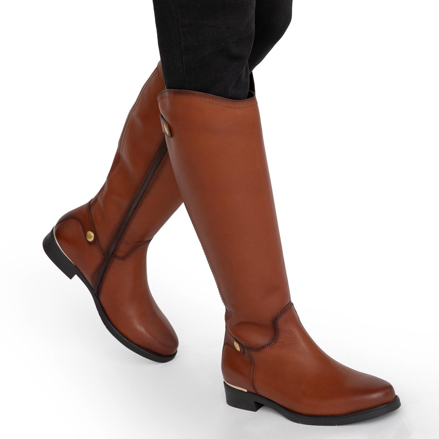 Bota de cuero mujer Gacel tostado Hortencia 0660823-1