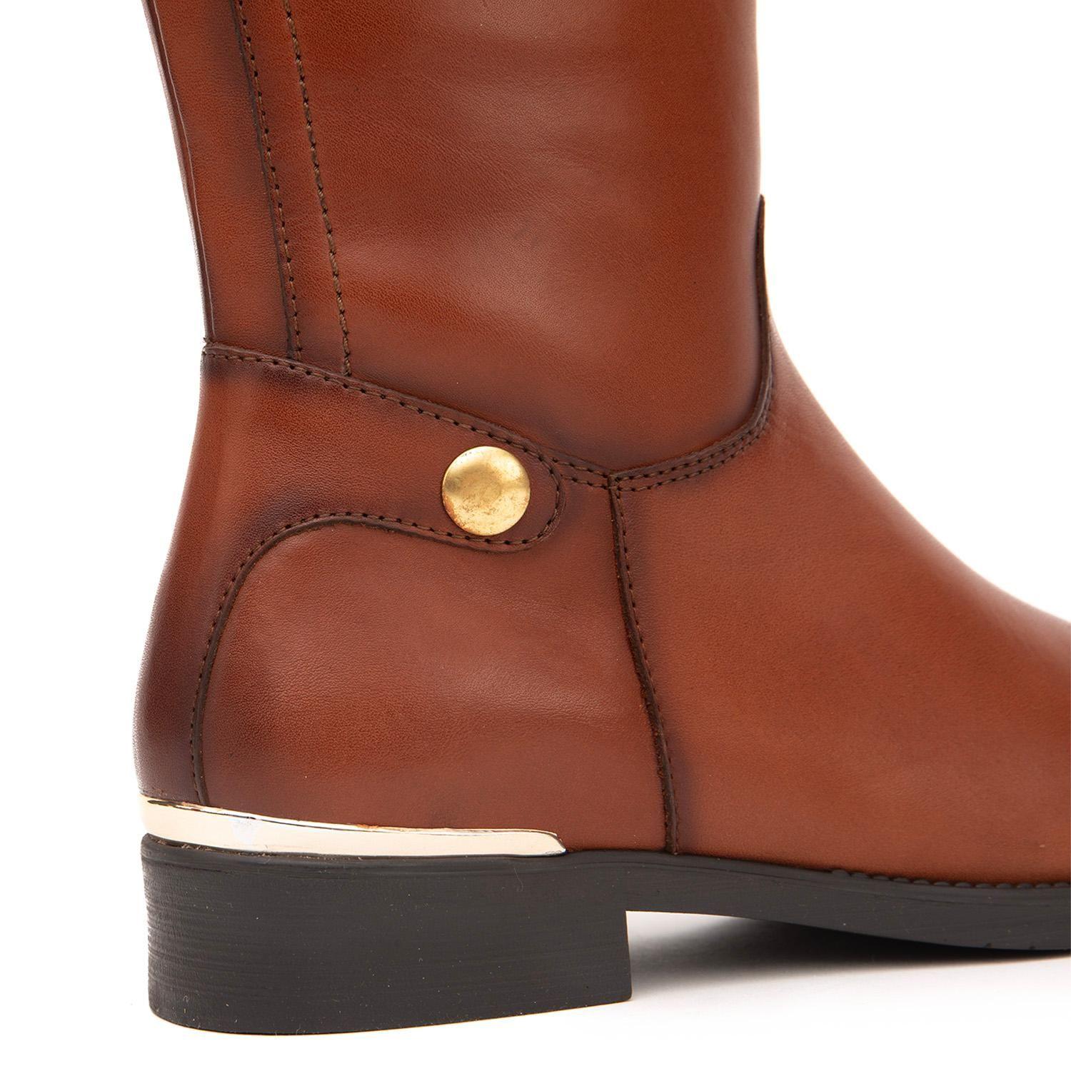 Bota de cuero mujer Gacel tostado Hortencia 0660823-3