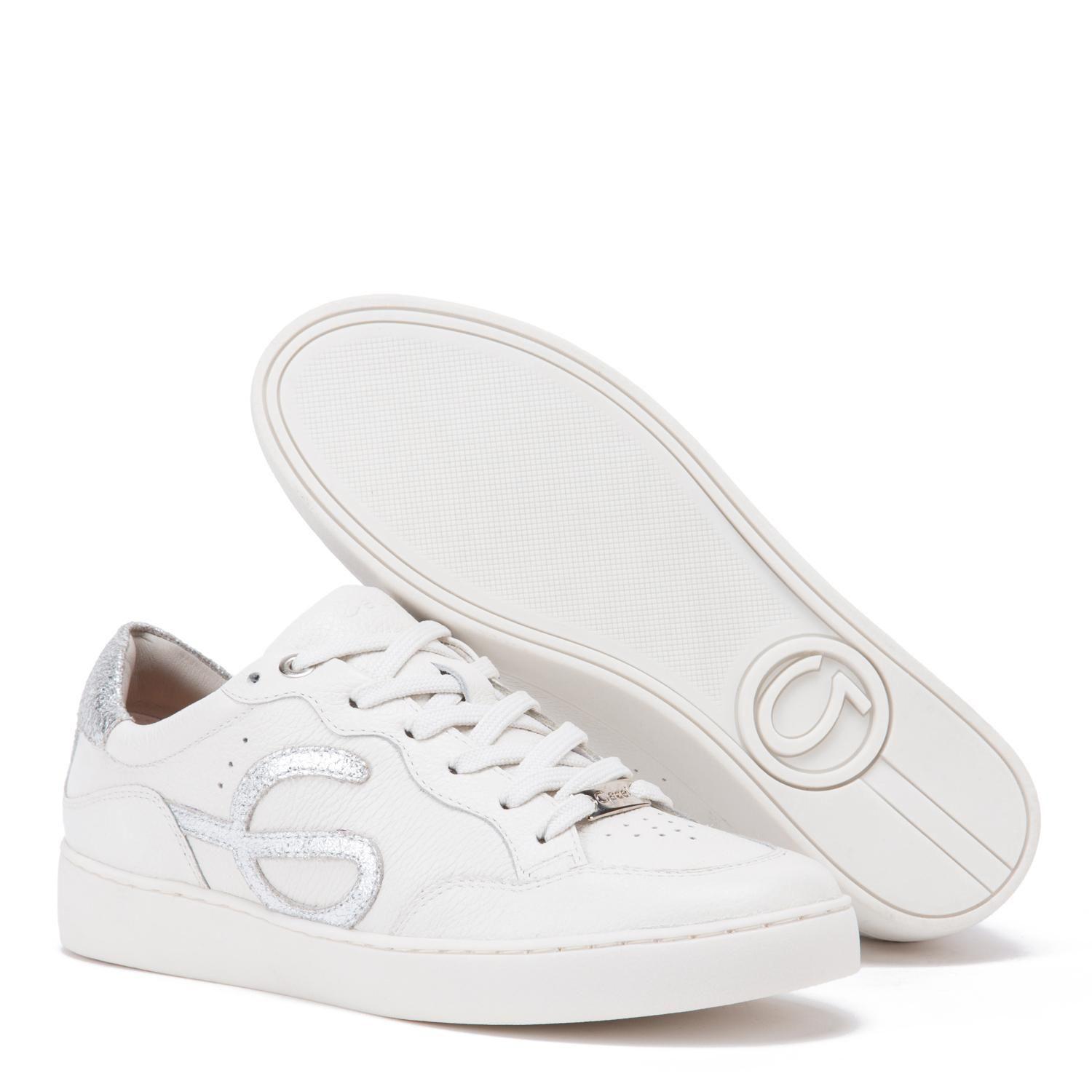 Zapatilla de cuero mujer Gacel blanco Michelle-3