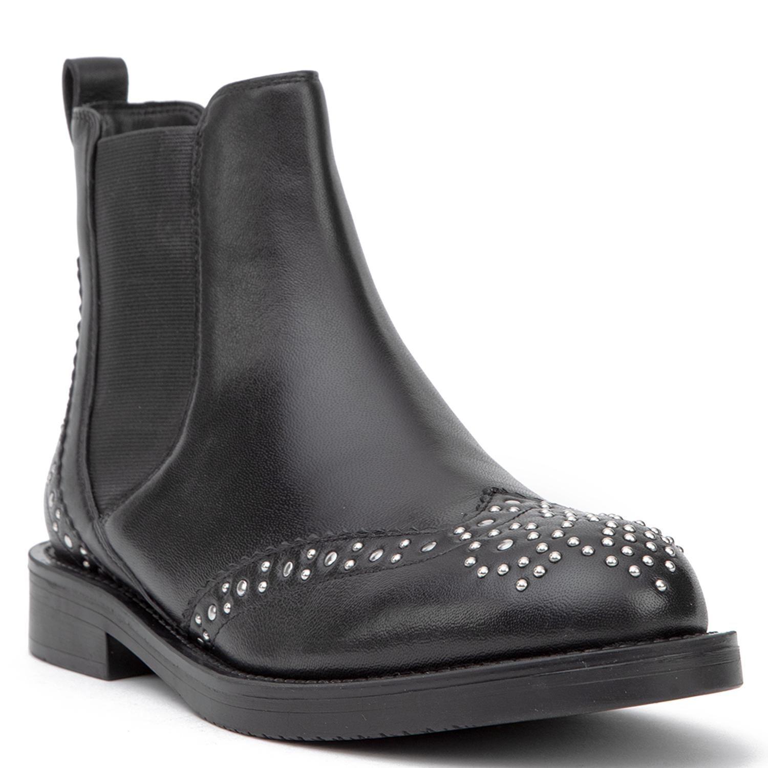 Botin de cuero mujer Gacel negro Zoey-2