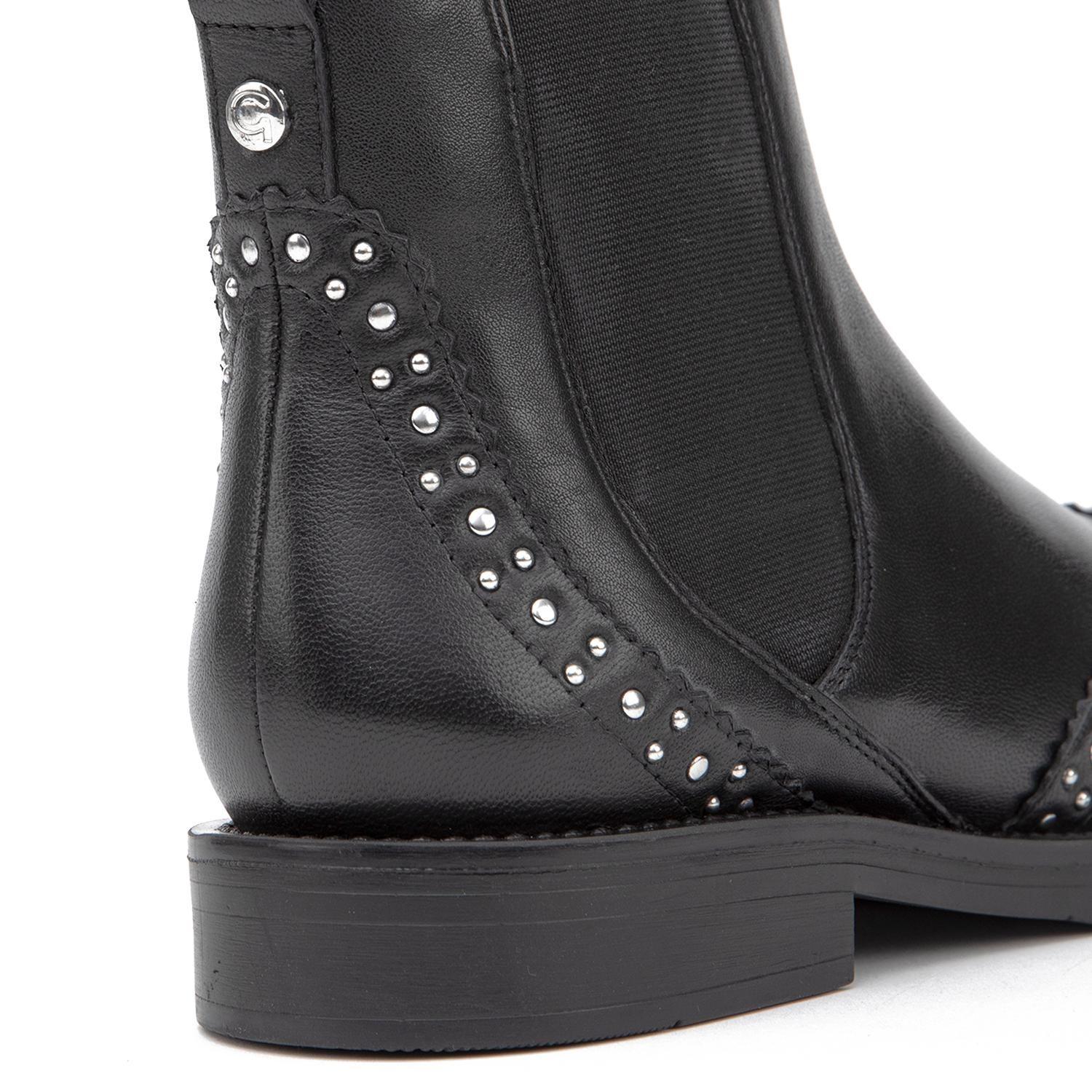 Botin de cuero mujer Gacel negro Zoey-3